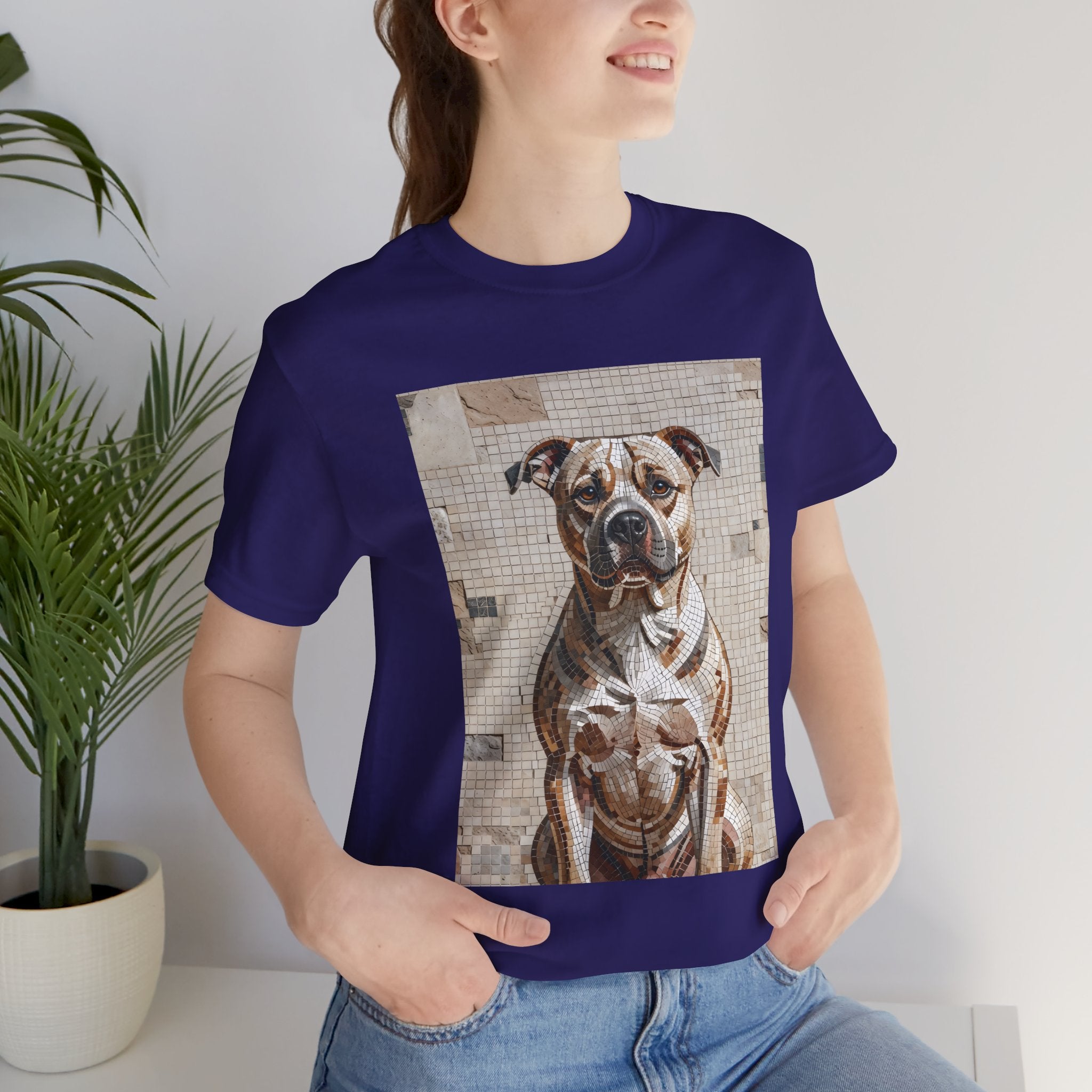 Staffordshire Bull Terrier T Shirt | Living Work of Art Collection | Mosaic Style