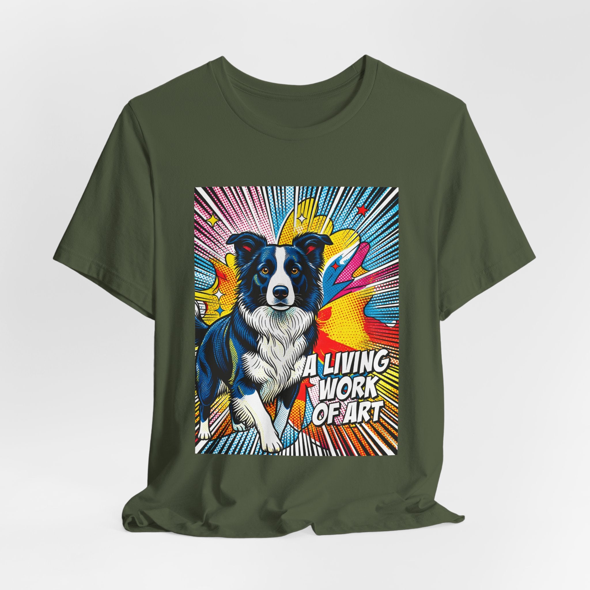 Border Collie T Shirt | Living Work of Art Collection | Pop Art