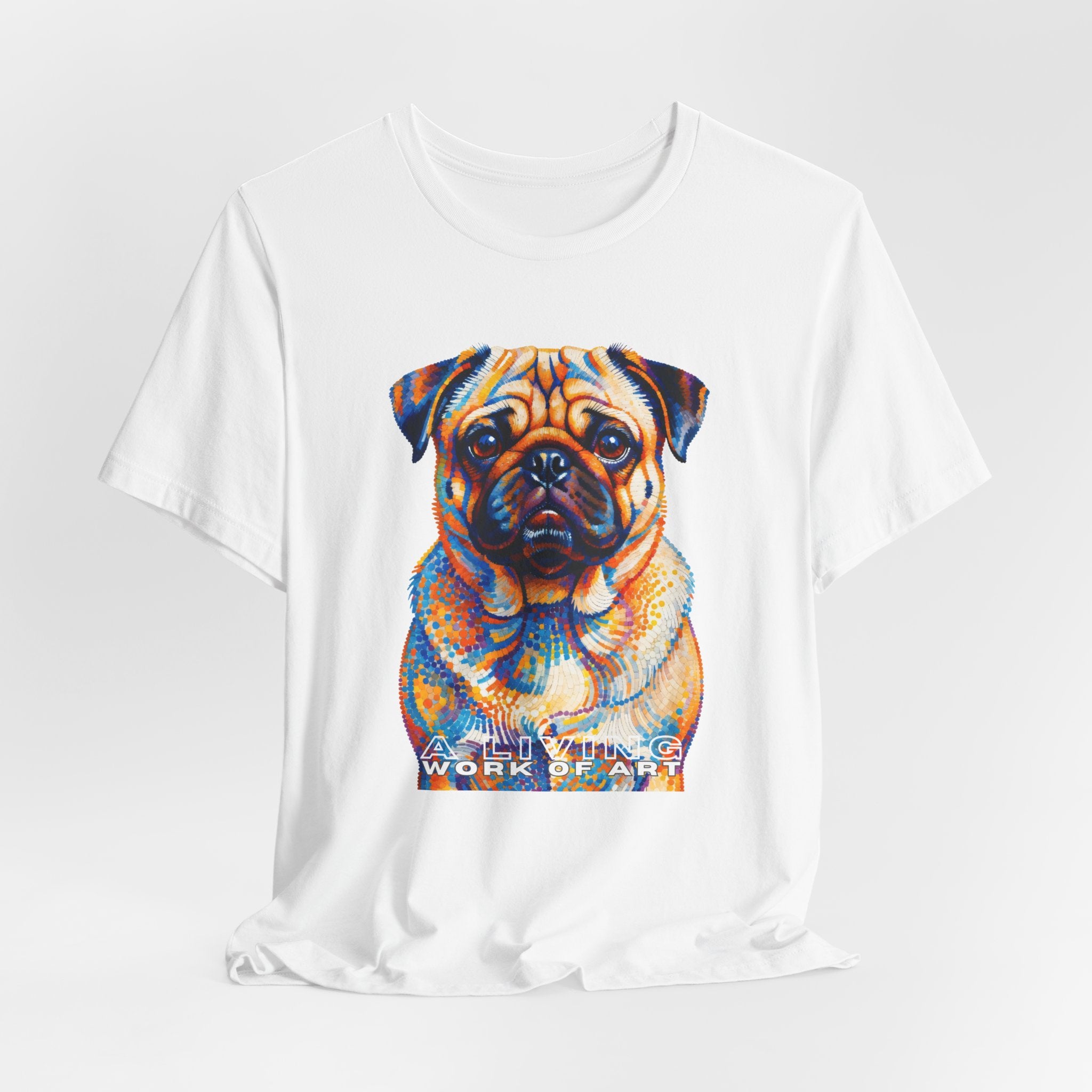 Pug T Shirt | Living Work of Art Collection | Pointillism Style