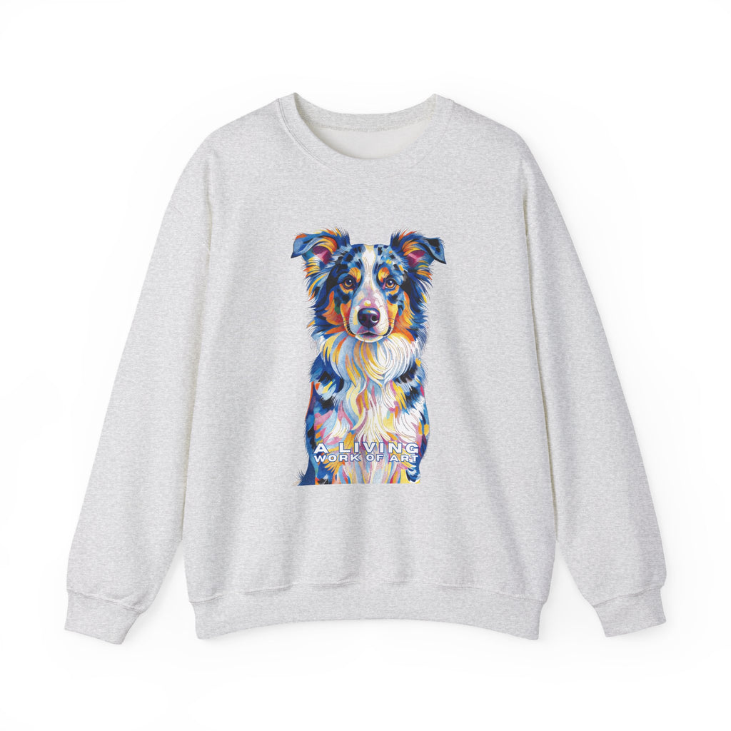 Australian Shepherd Sweatshirt | Living Work of Art Collection | Pointillism Style