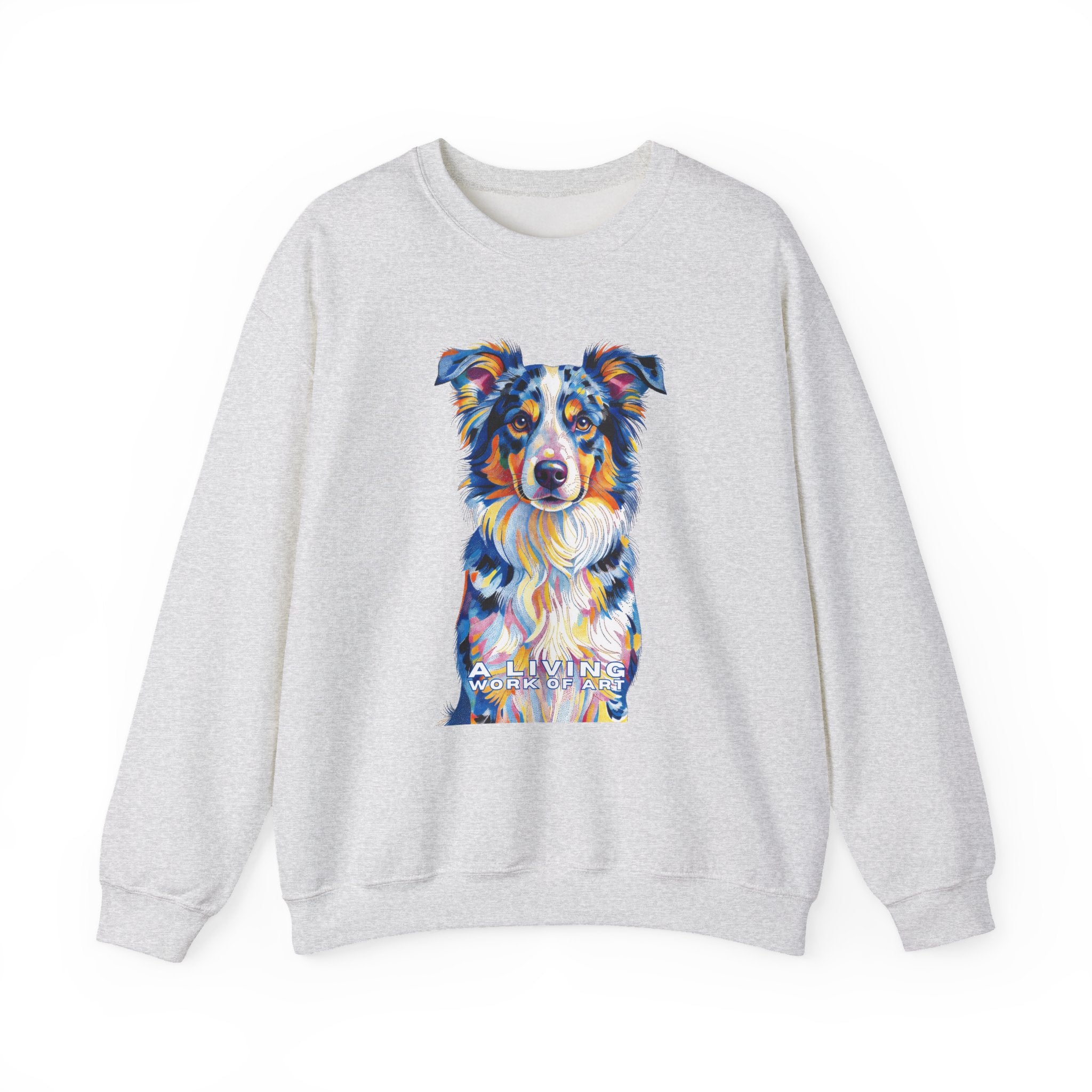 Australian Shepherd Sweatshirt | Living Work of Art Collection | Pointillism Style