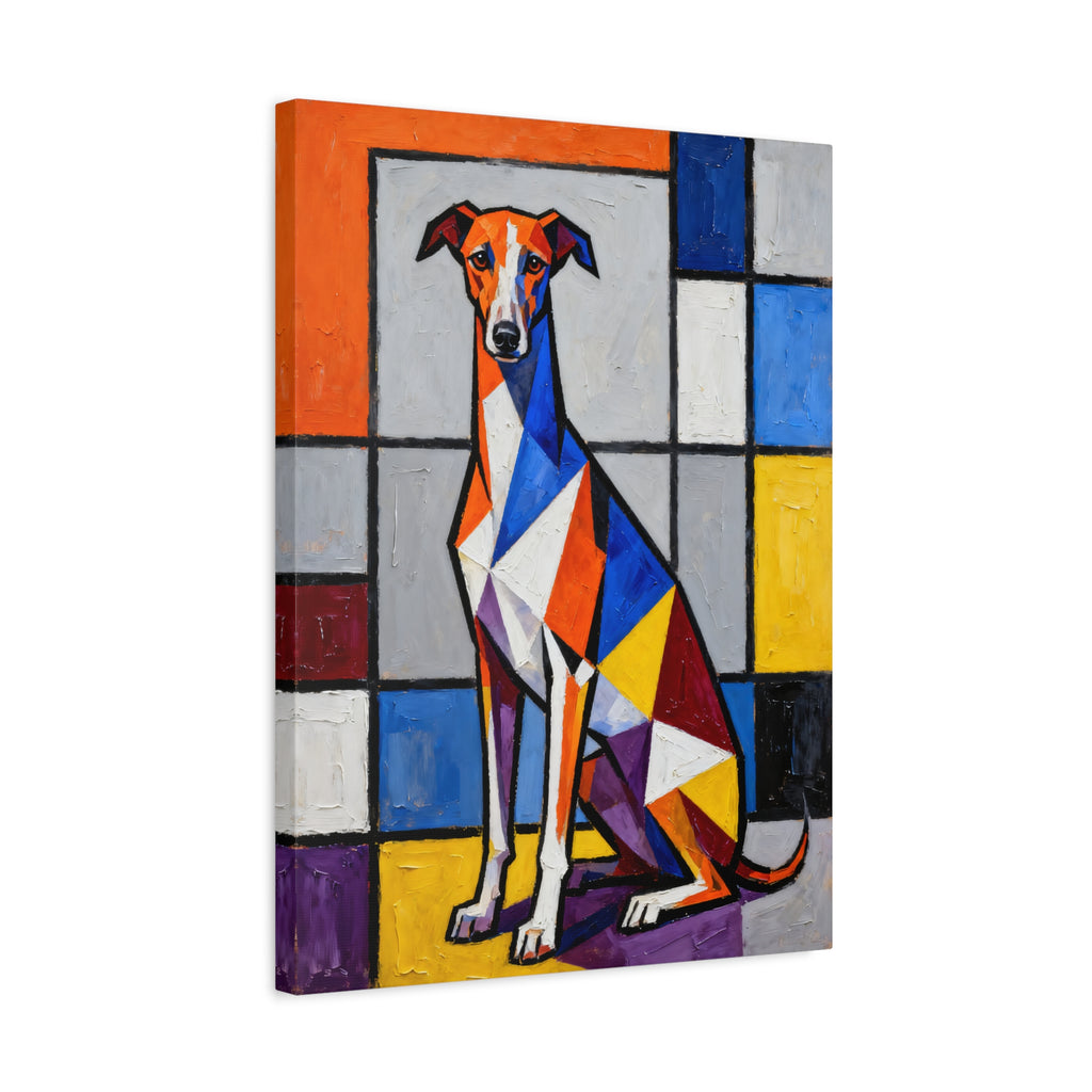 Whippet Canvas Wall Art | Living Work of Art Collection | Cubist Style Print
