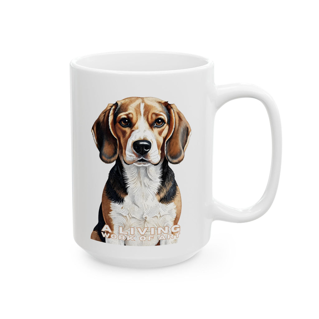 Beagle Coffee Mug | Living Work of Art Collection | Pointillism Style
