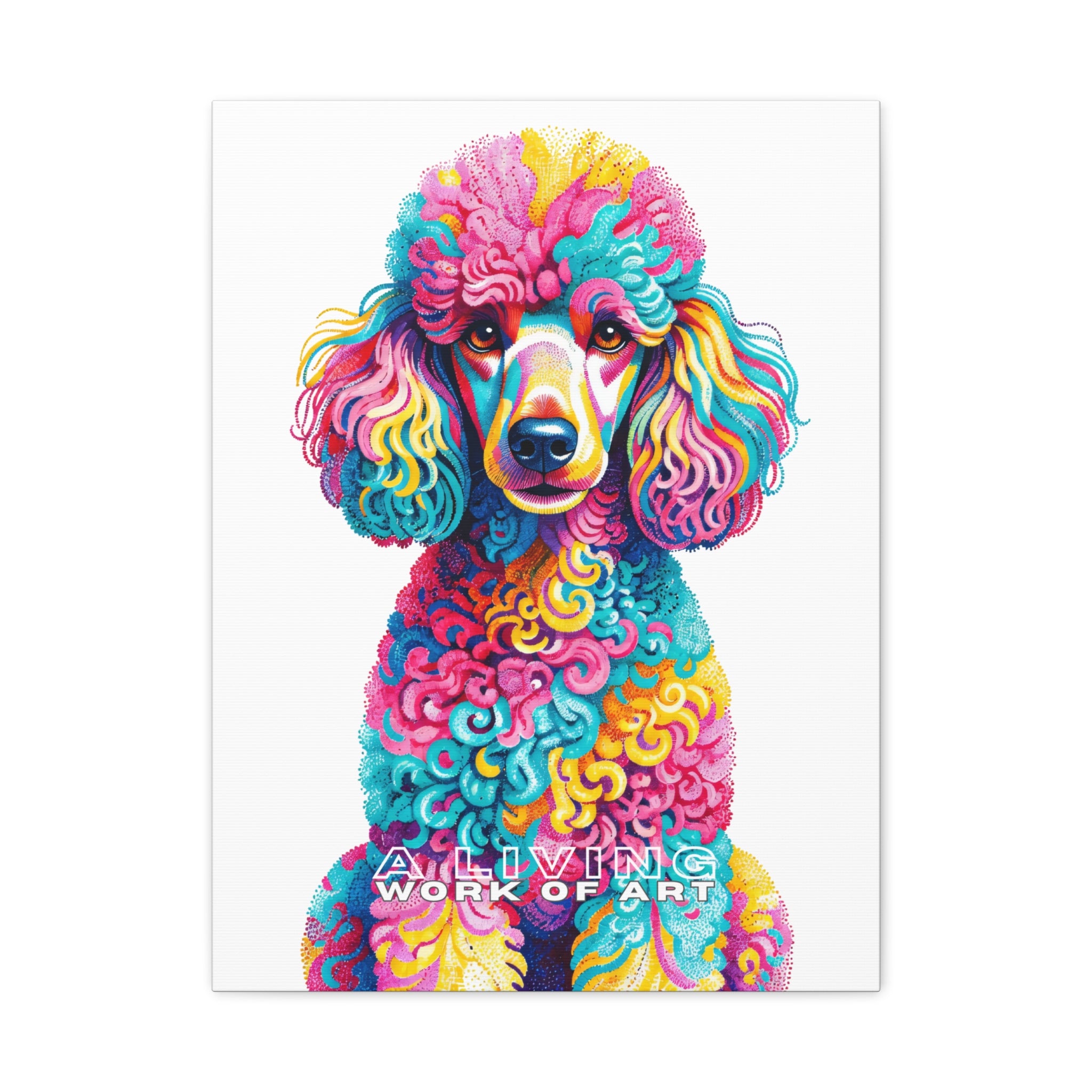 Poodle Canvas Wall Art | Living Work of Art Collection | Pointillism Style Print