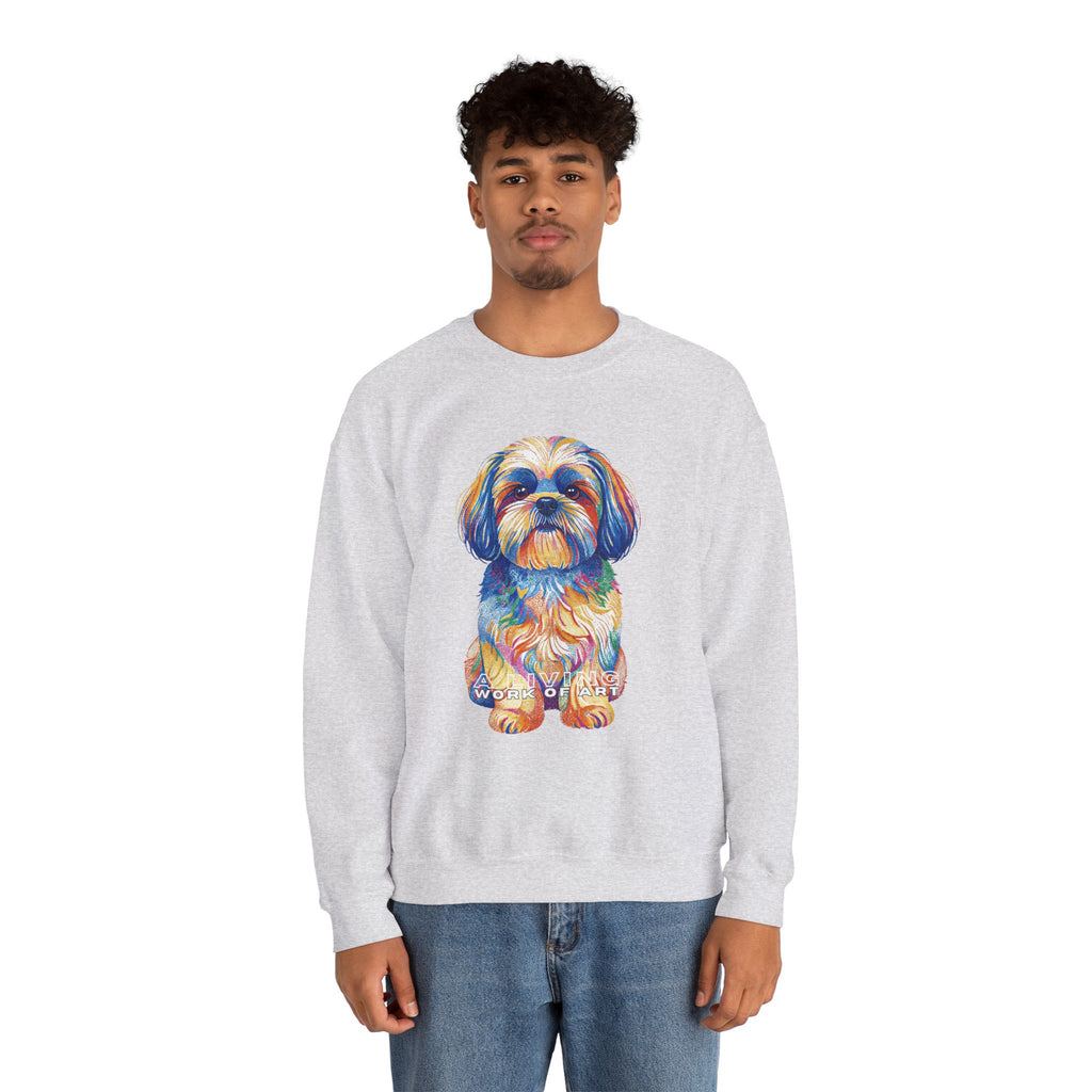 Shih Tzu Sweatshirt | Living Work of Art Collection | Pointillism Style