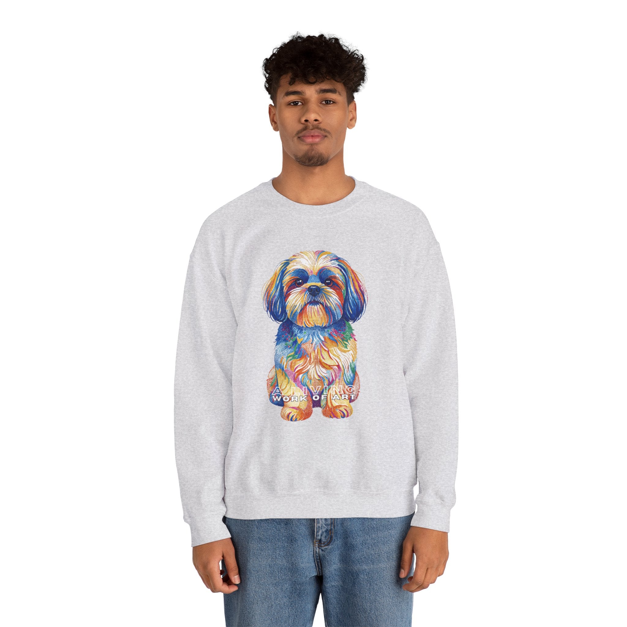 Shih Tzu Sweatshirt | Living Work of Art Collection | Pointillism Style