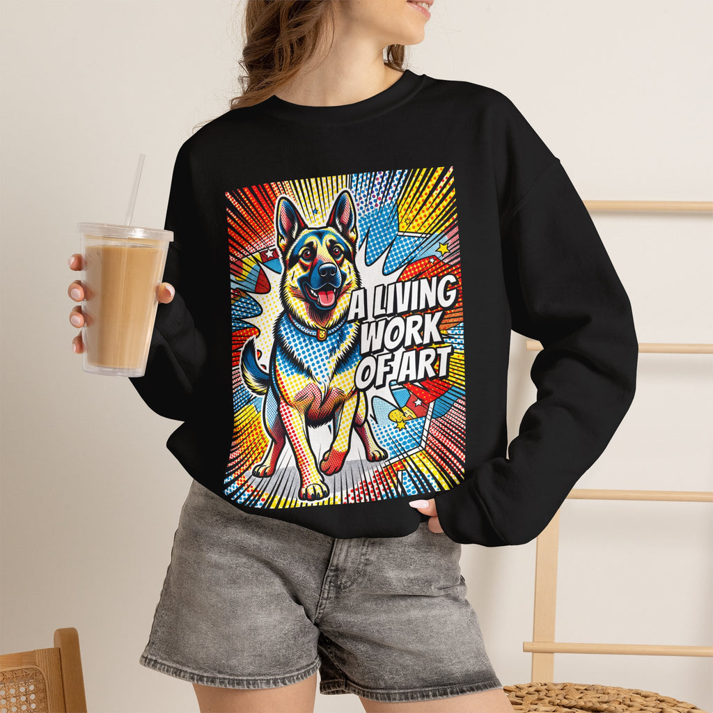 German Shepherd Sweatshirt | Living Work of Art Collection | Pop Art