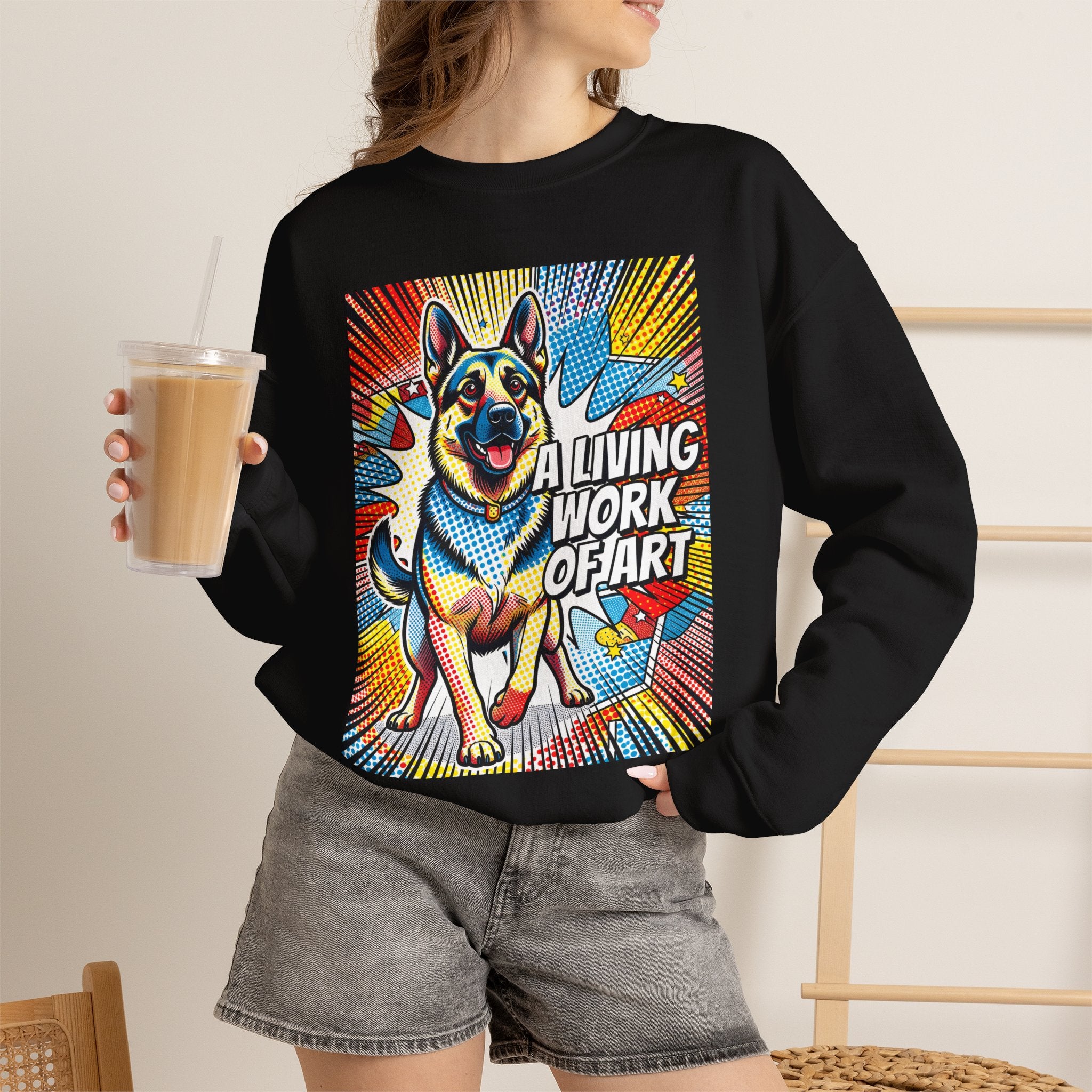 German Shepherd Sweatshirt | Living Work of Art Collection | Pop Art