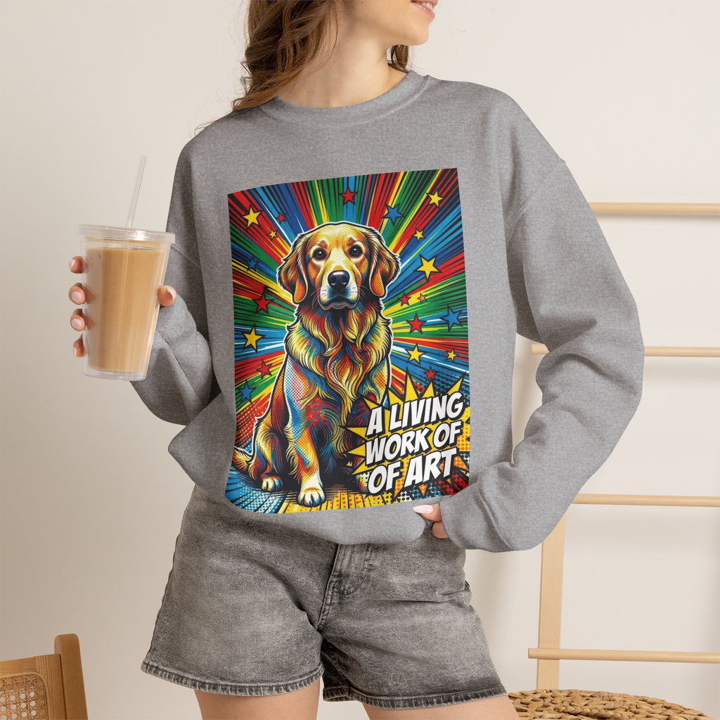 Golden Retriever Sweatshirt | Living Work of Art Collection | Pop Art