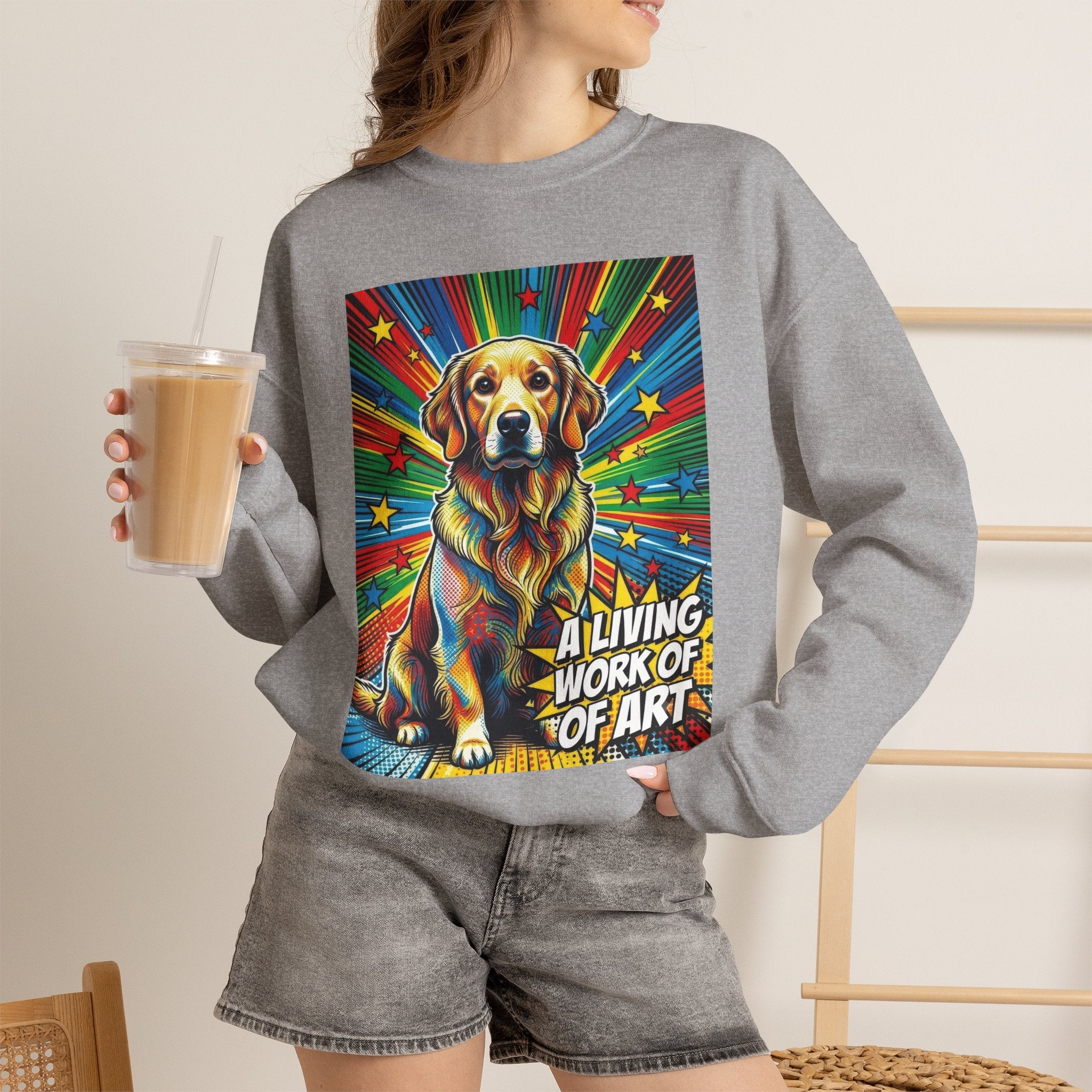 Golden Retriever Sweatshirt | Living Work of Art Collection | Pop Art