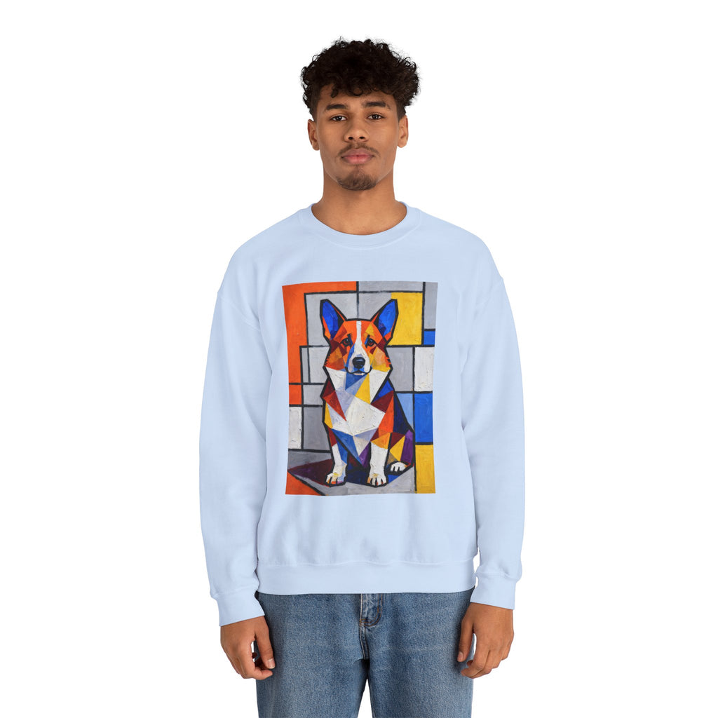 Corgi Sweatshirt | Living Work of Art Collection | Cubist Style
