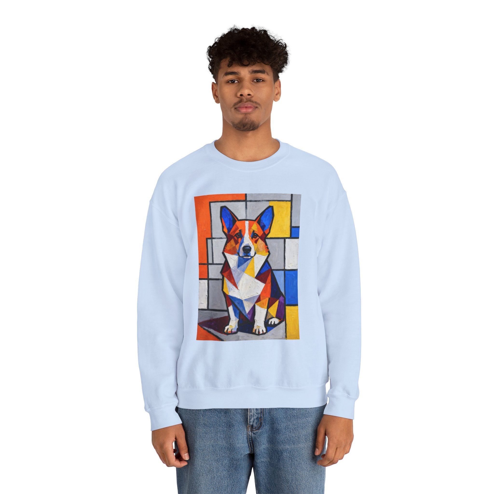 Corgi Sweatshirt | Living Work of Art Collection | Cubist Style