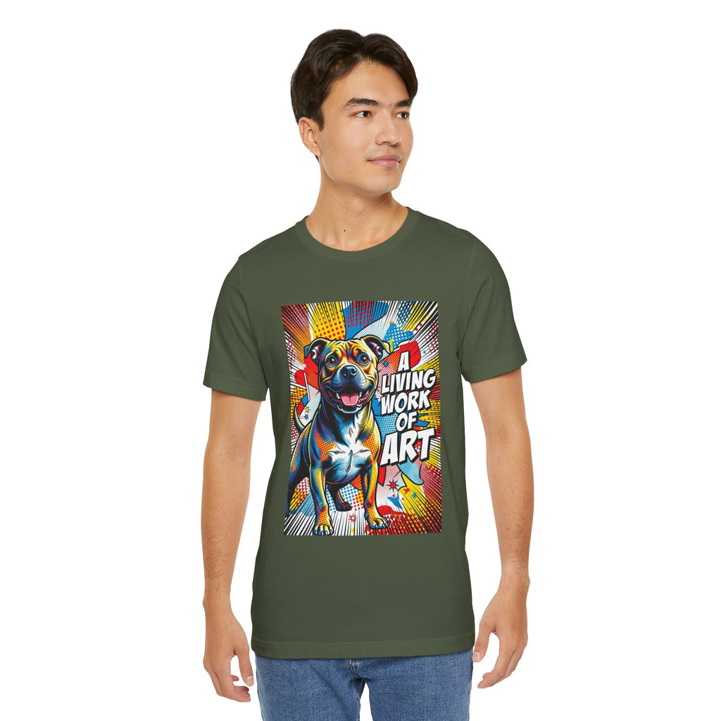 Staffordshire Bull Terrier T Shirt | Living Work of Art Collection | Pop Art