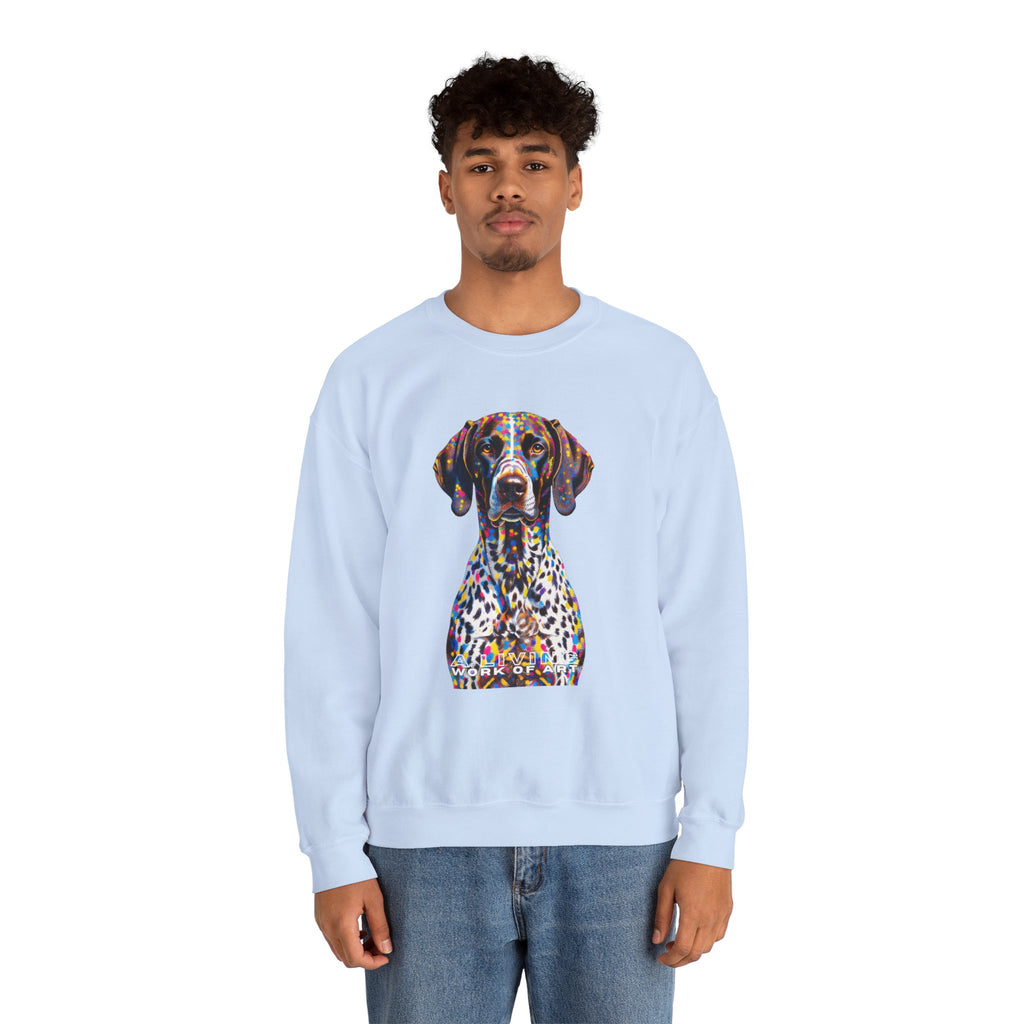 German Shorthaired Pointer Sweatshirt | Living Work of Art Collection | Pointillism Style