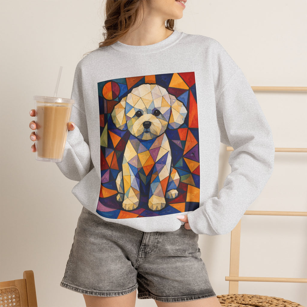 Bichon Frise Sweatshirt | Living Work of Art Collection | Cubist Style