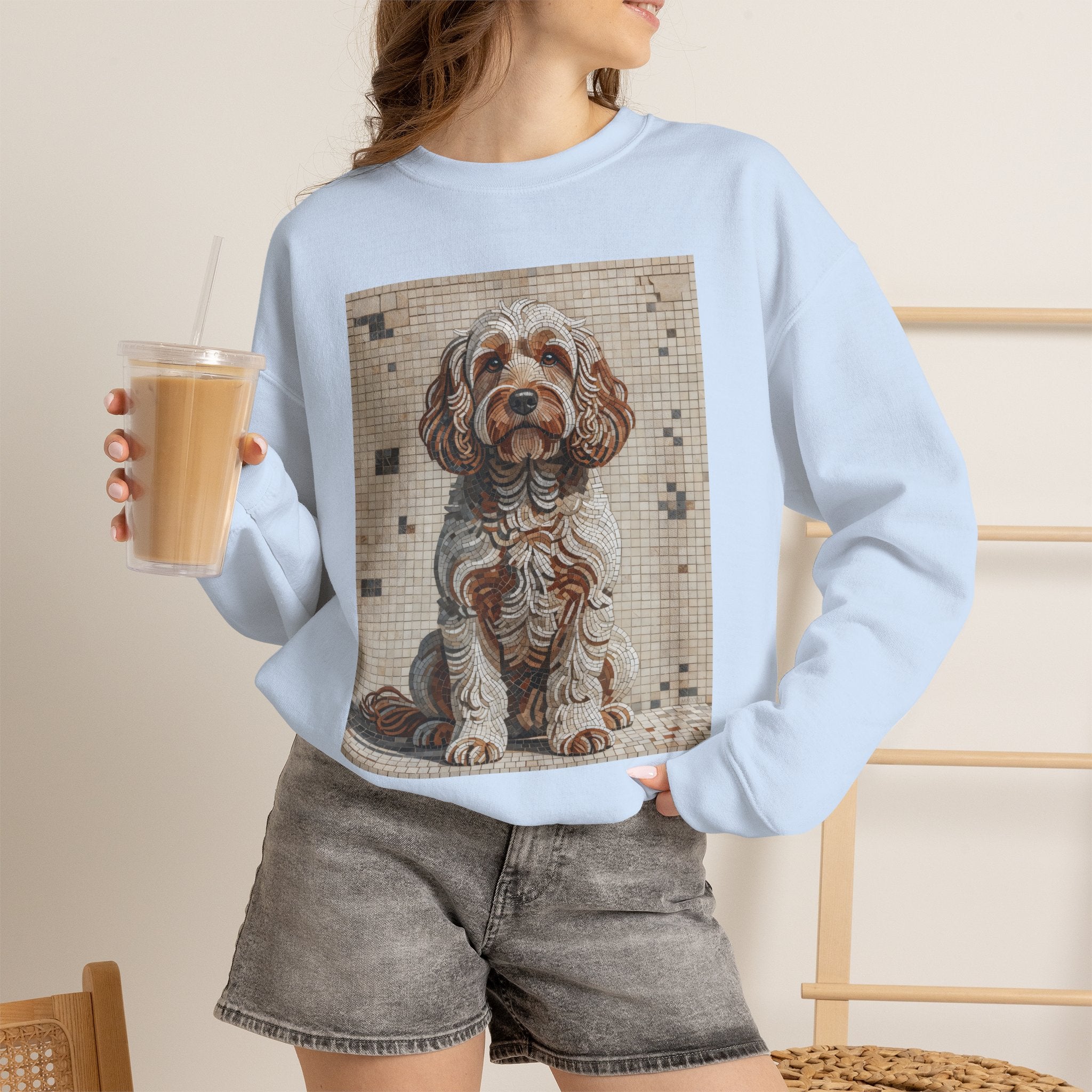 Cockapoo Sweatshirt | Living Work of Art Collection | Mosaic Style
