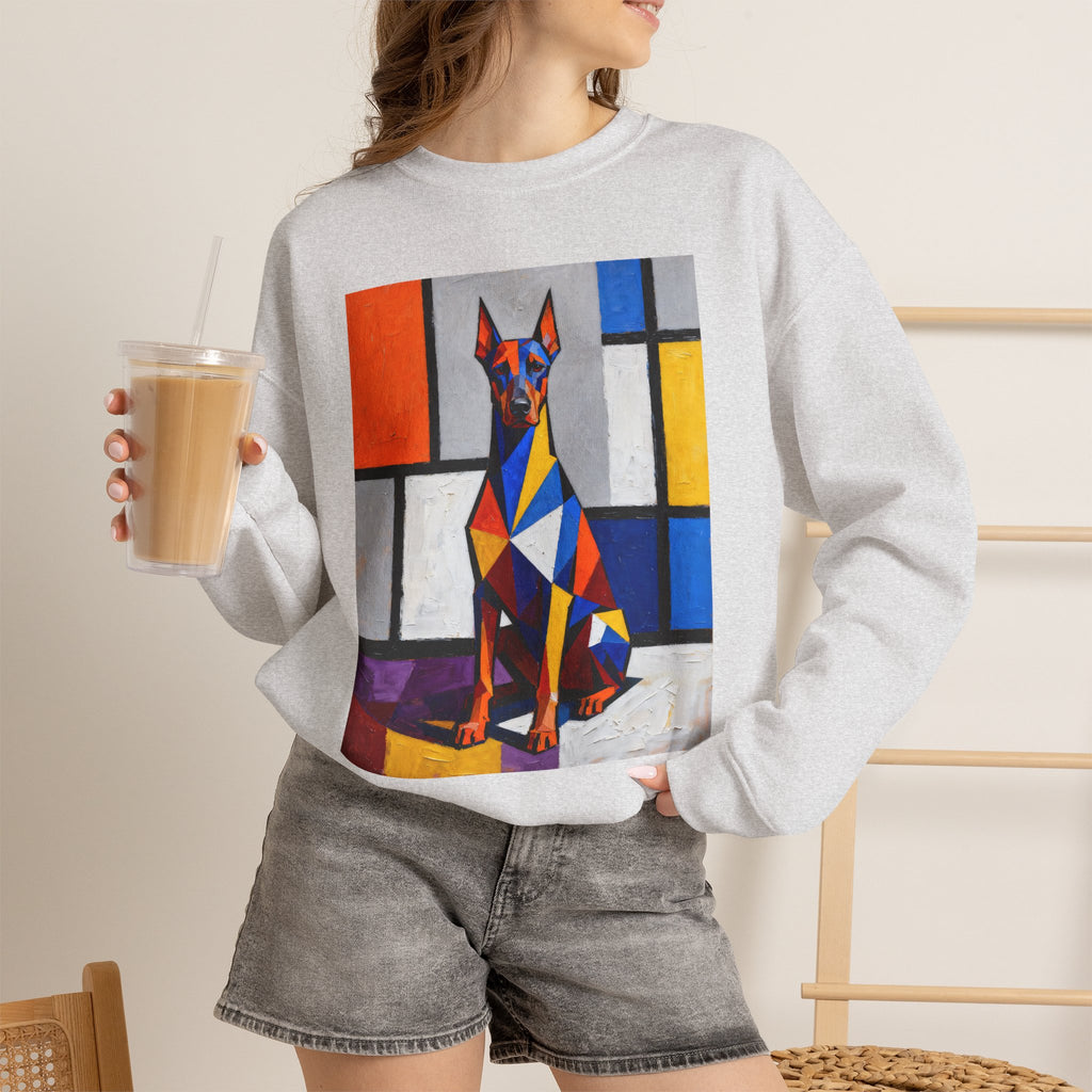 Doberman Pinscher Sweatshirt | Living Work of Art Collection | Cubist Style