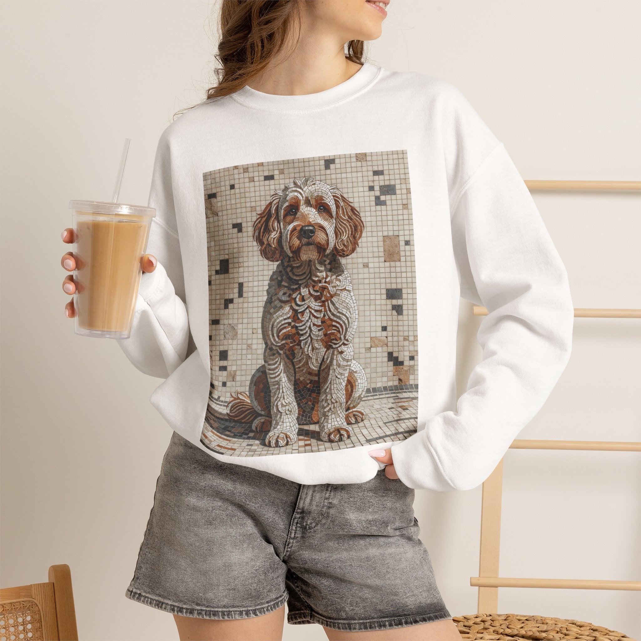 Schnoodle Sweatshirt | Living Work of Art Collection | Mosaic Style