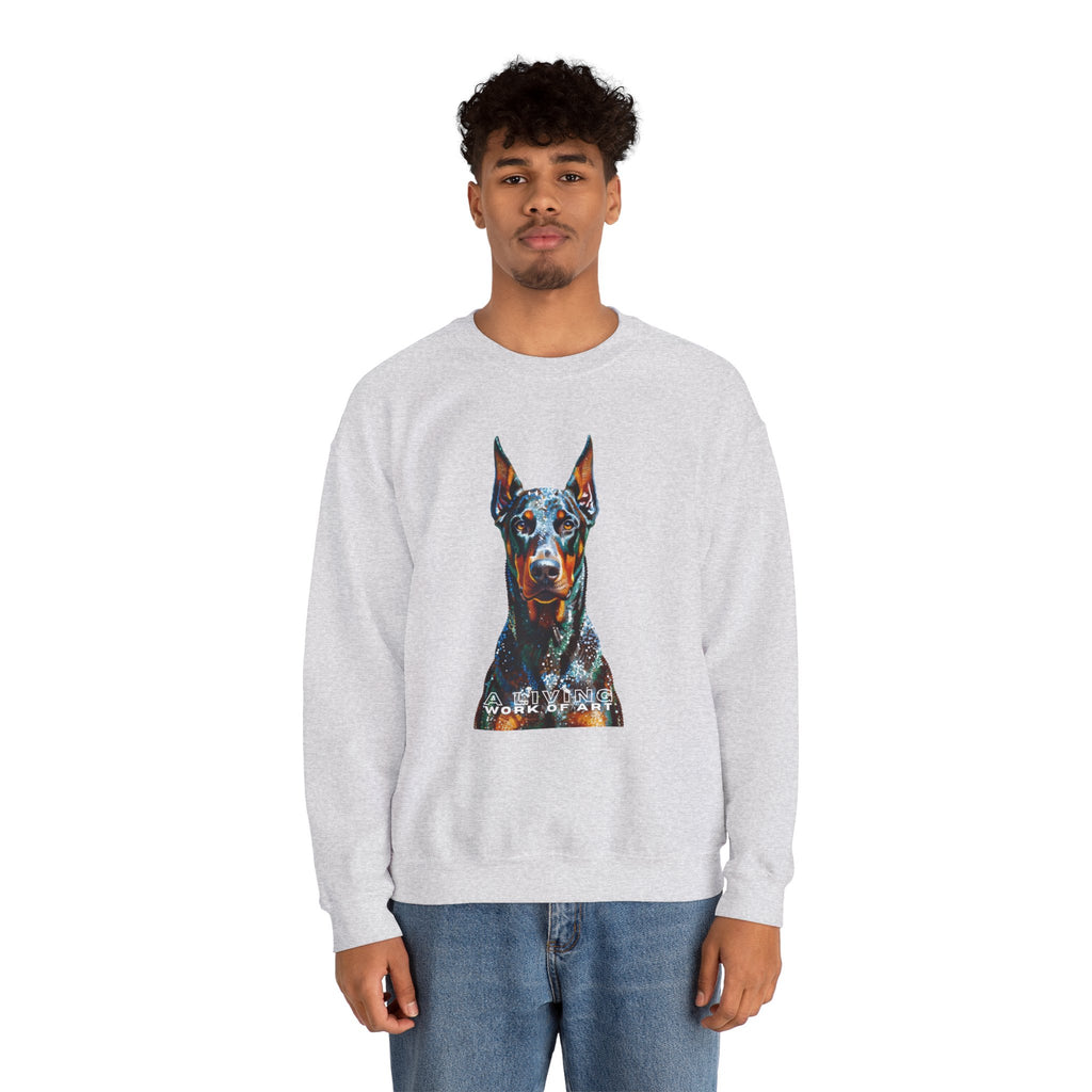 Doberman Pinscher Sweatshirt | Living Work of Art Collection | Pointillism Style