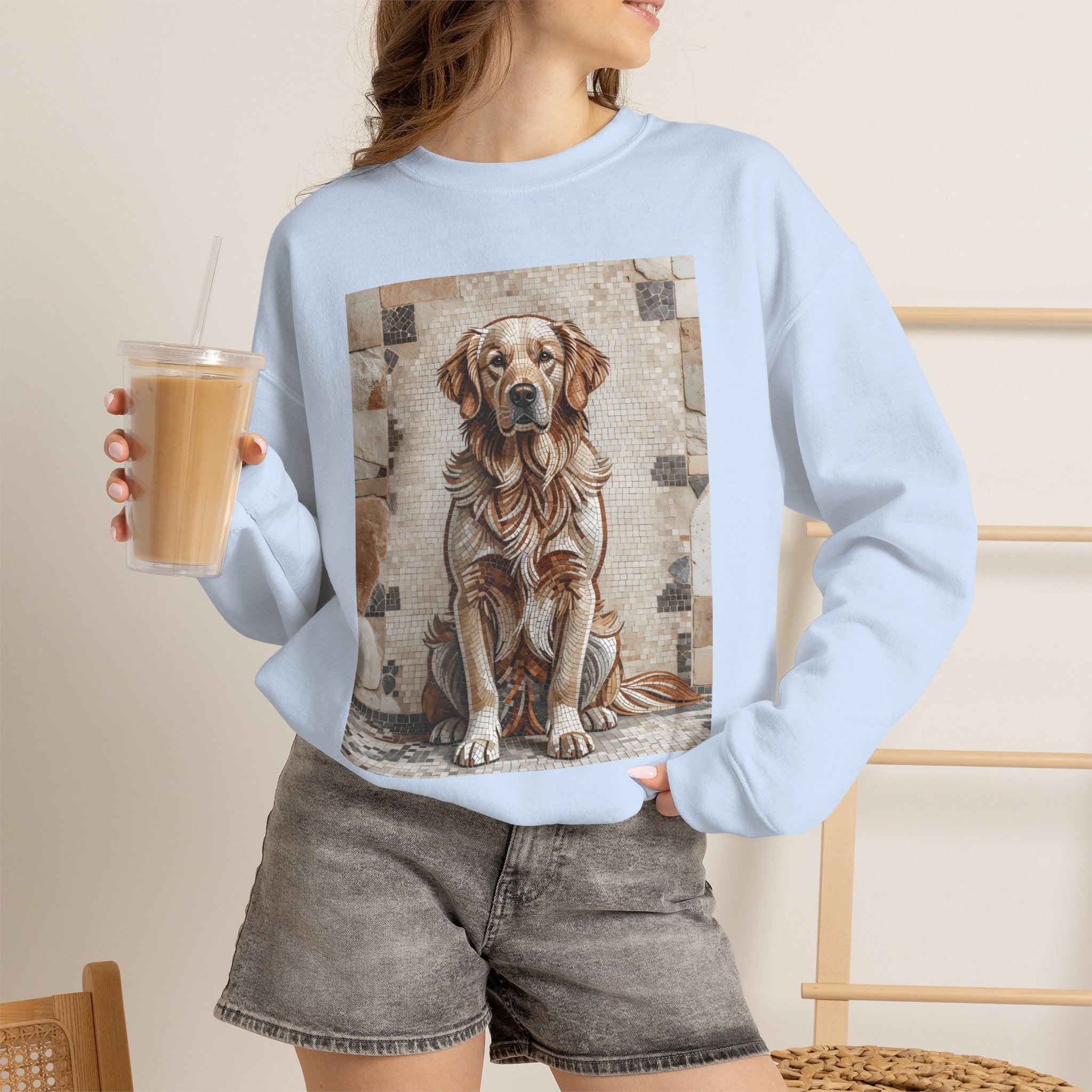 Golden Retriever Sweatshirt | Living Work of Art Collection | Mosaic Style