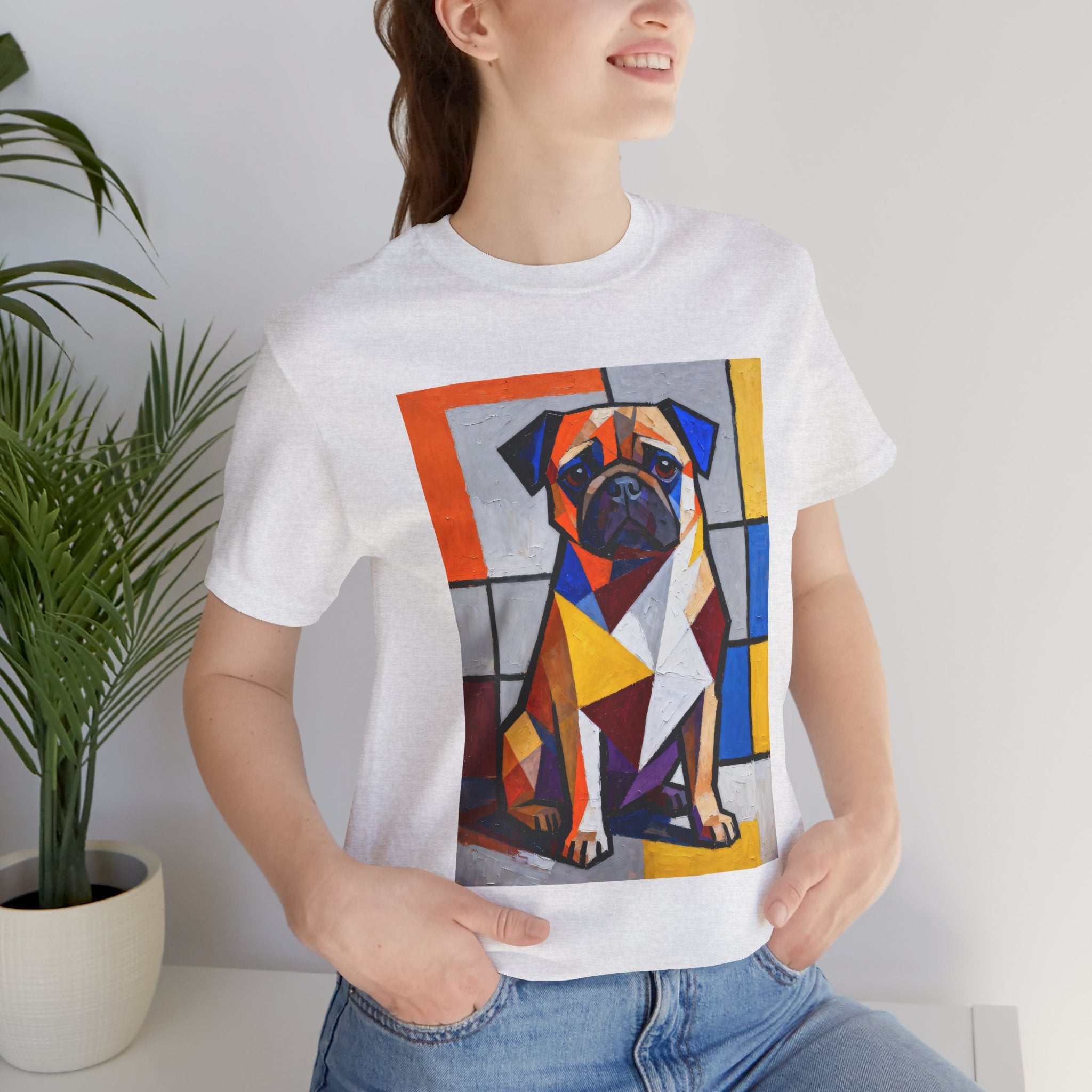 Pug T Shirt | Living Work of Art Collection | Cubist Style