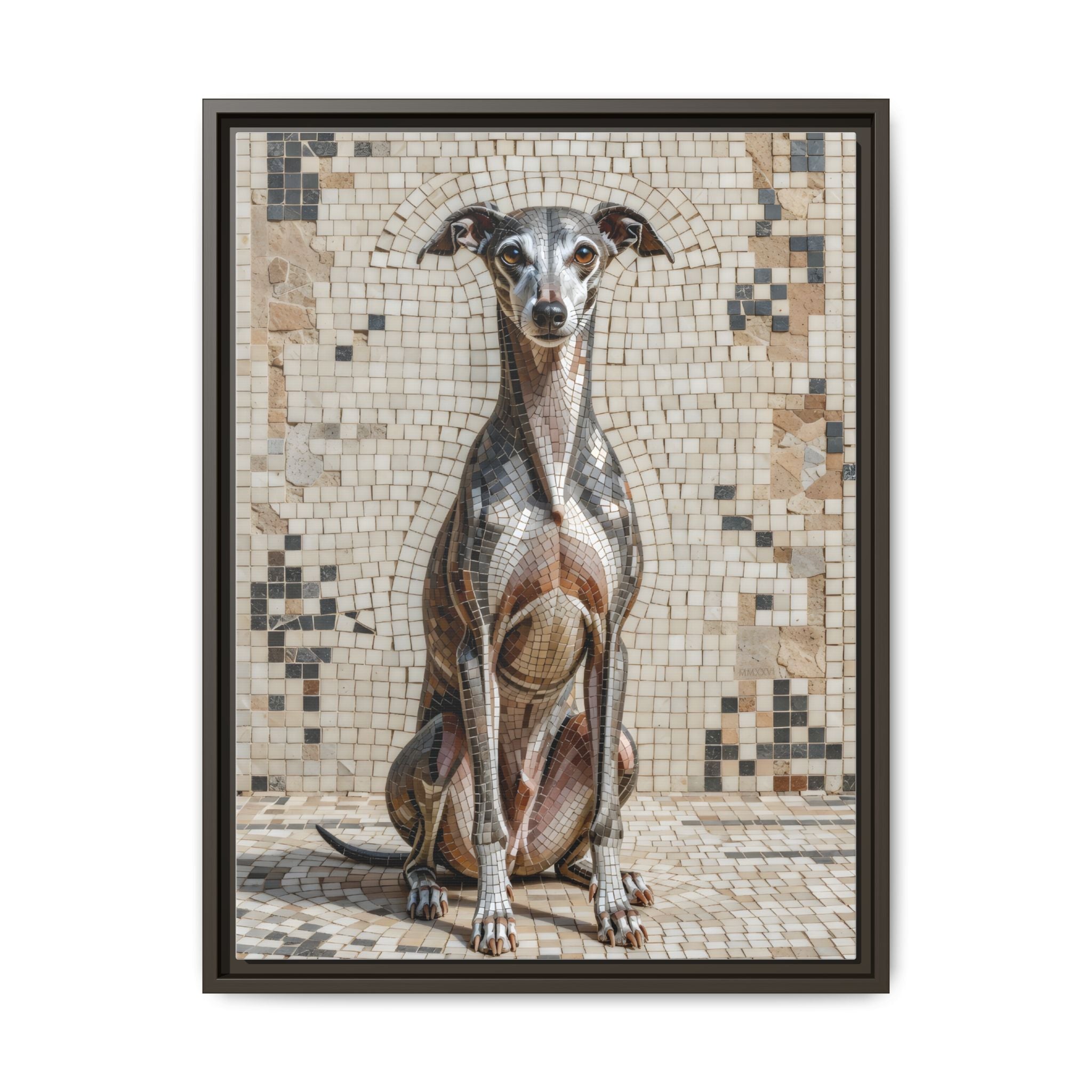 Italian Greyhound Canvas Wall Art | Living Work of Art Collection | Mosaic Style Print