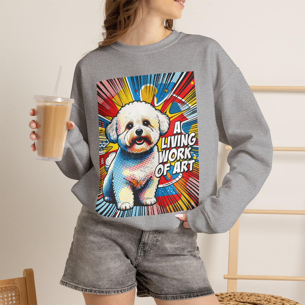 Bichon Frise Sweatshirt | Living Work of Art Collection | Pop Art