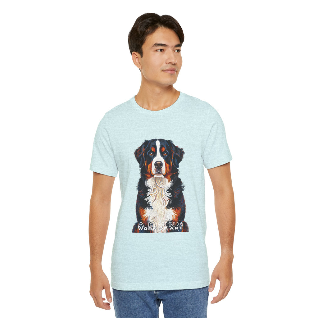 Bernese Mountain Dog T Shirt | Living Work of Art Collection | Pointillism Style