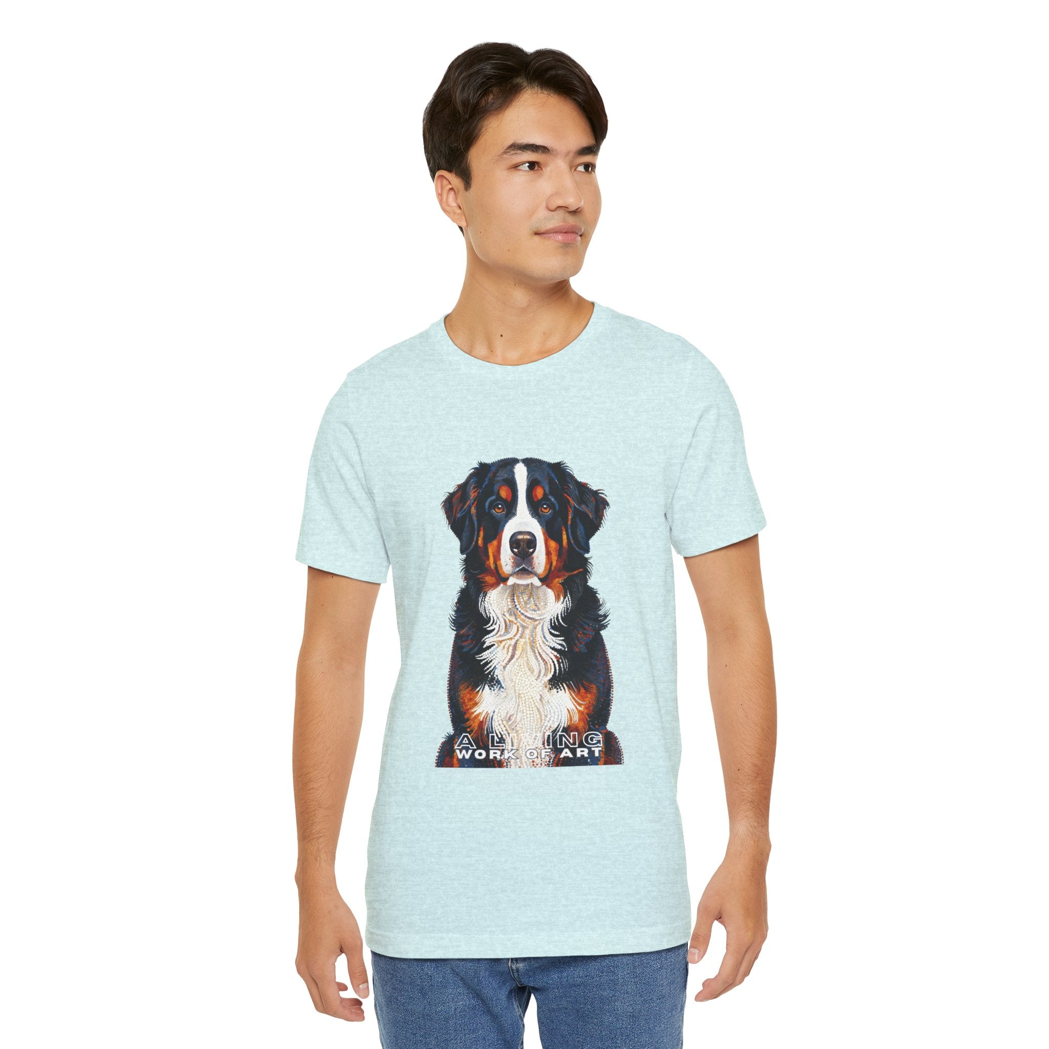 Bernese Mountain Dog T Shirt | Living Work of Art Collection | Pointillism Style