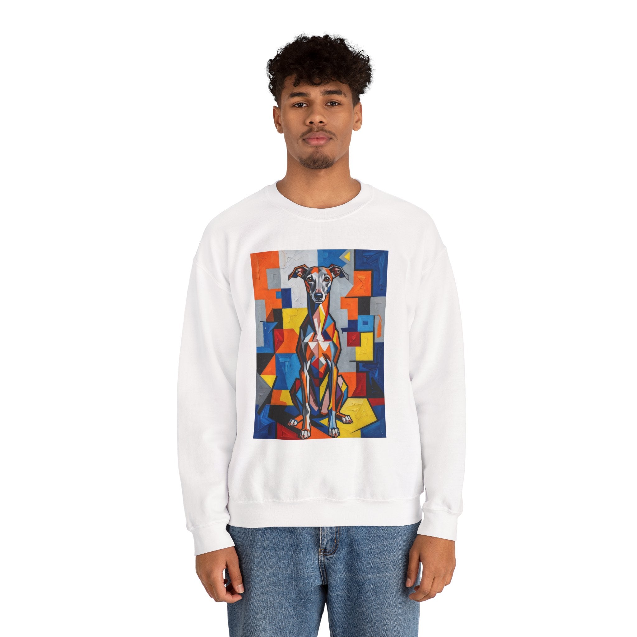 Italian Greyhound Sweatshirt | Living Work of Art Collection | Cubist Style