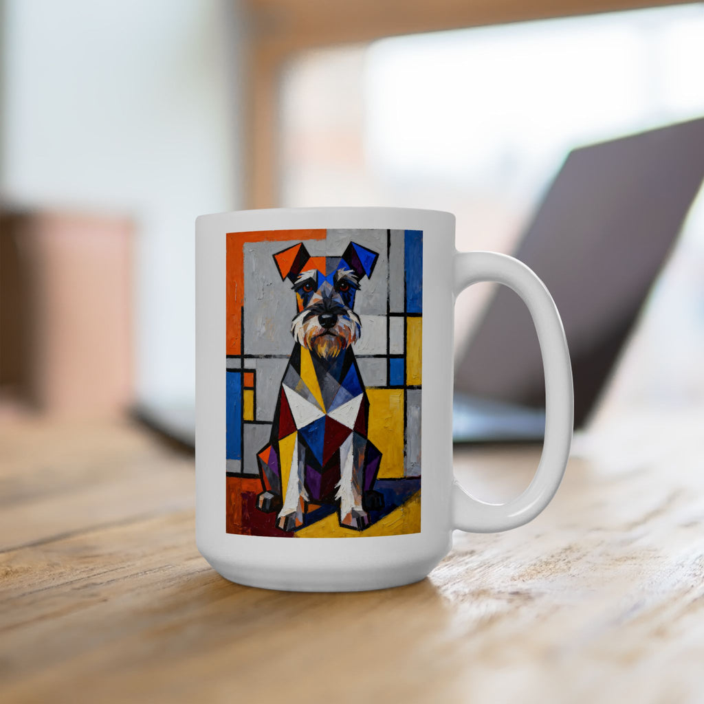Schnauzer Coffee Mug | Living Work of Art Collection | Cubist Style