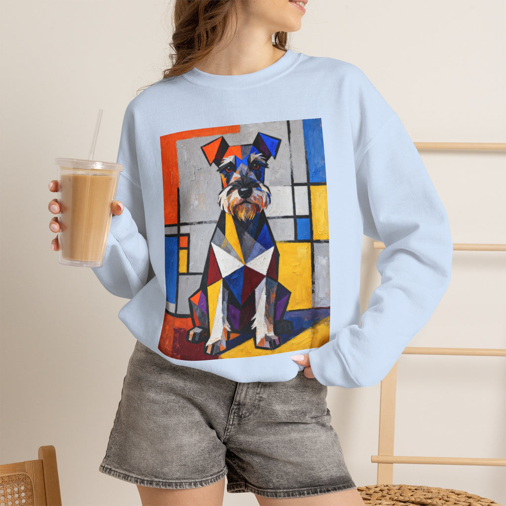 Schnauzer Sweatshirt | Living Work of Art Collection | Cubist Style