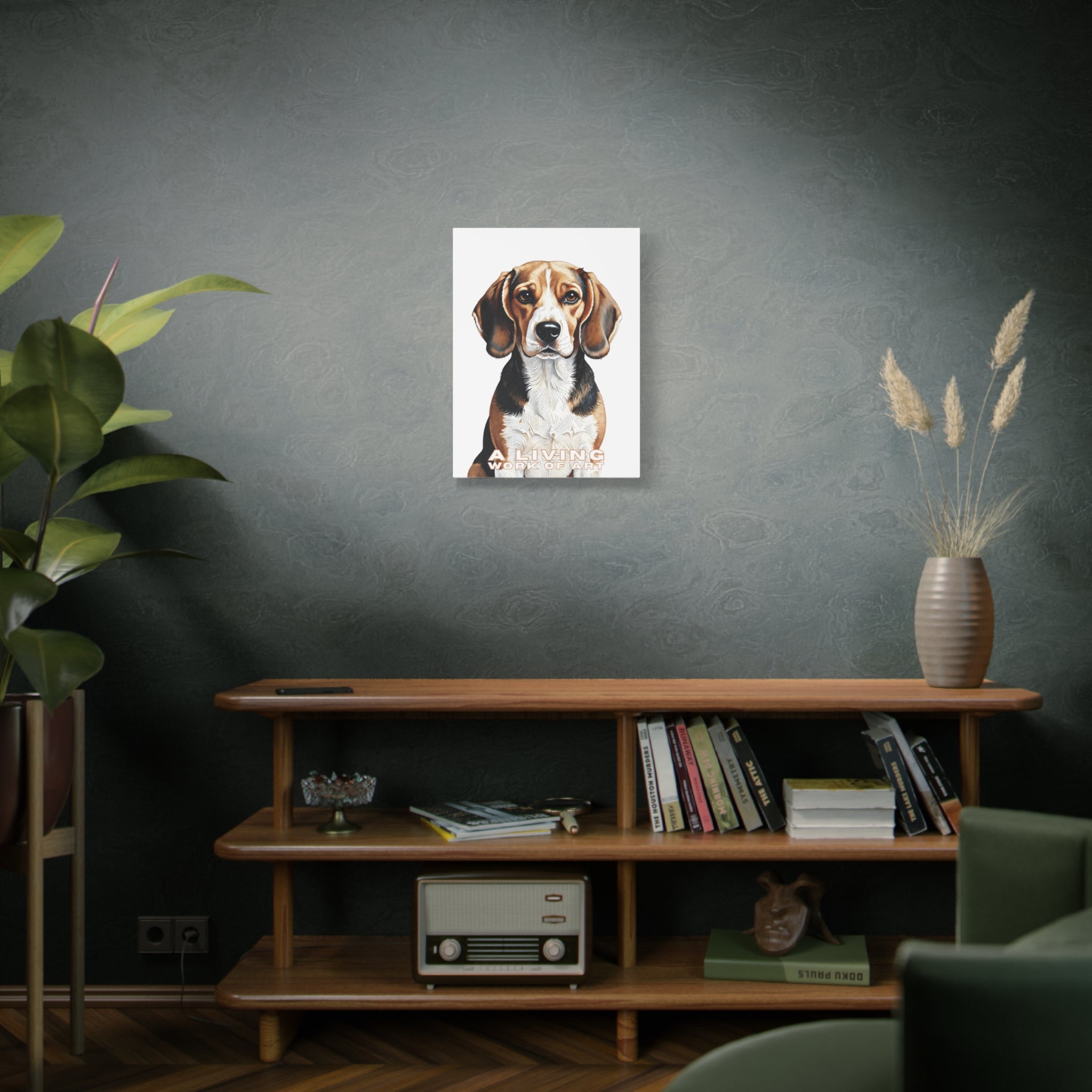 Beagle Canvas Wall Art | Living Work of Art Collection | Pointillism Style Print