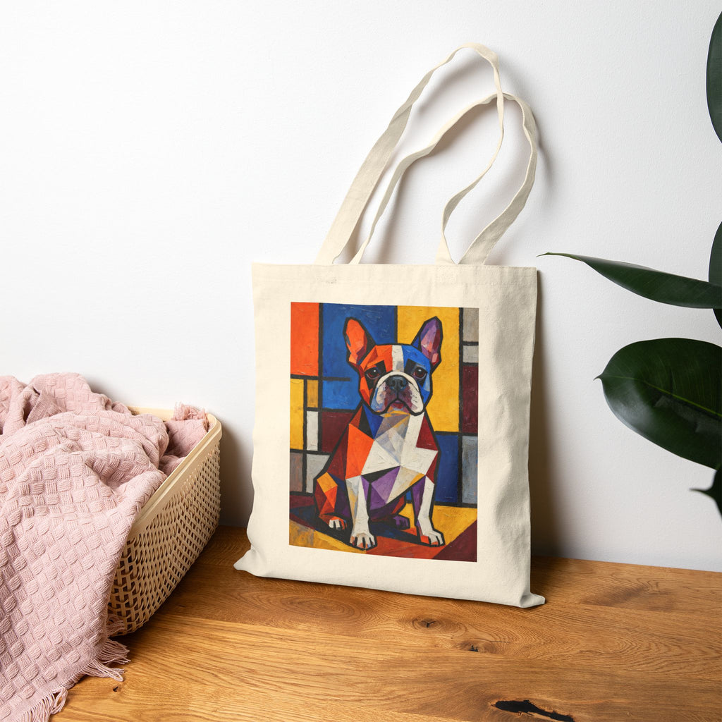French Bulldog Tote Bag | Living Work of Art Collection | Cubist Style