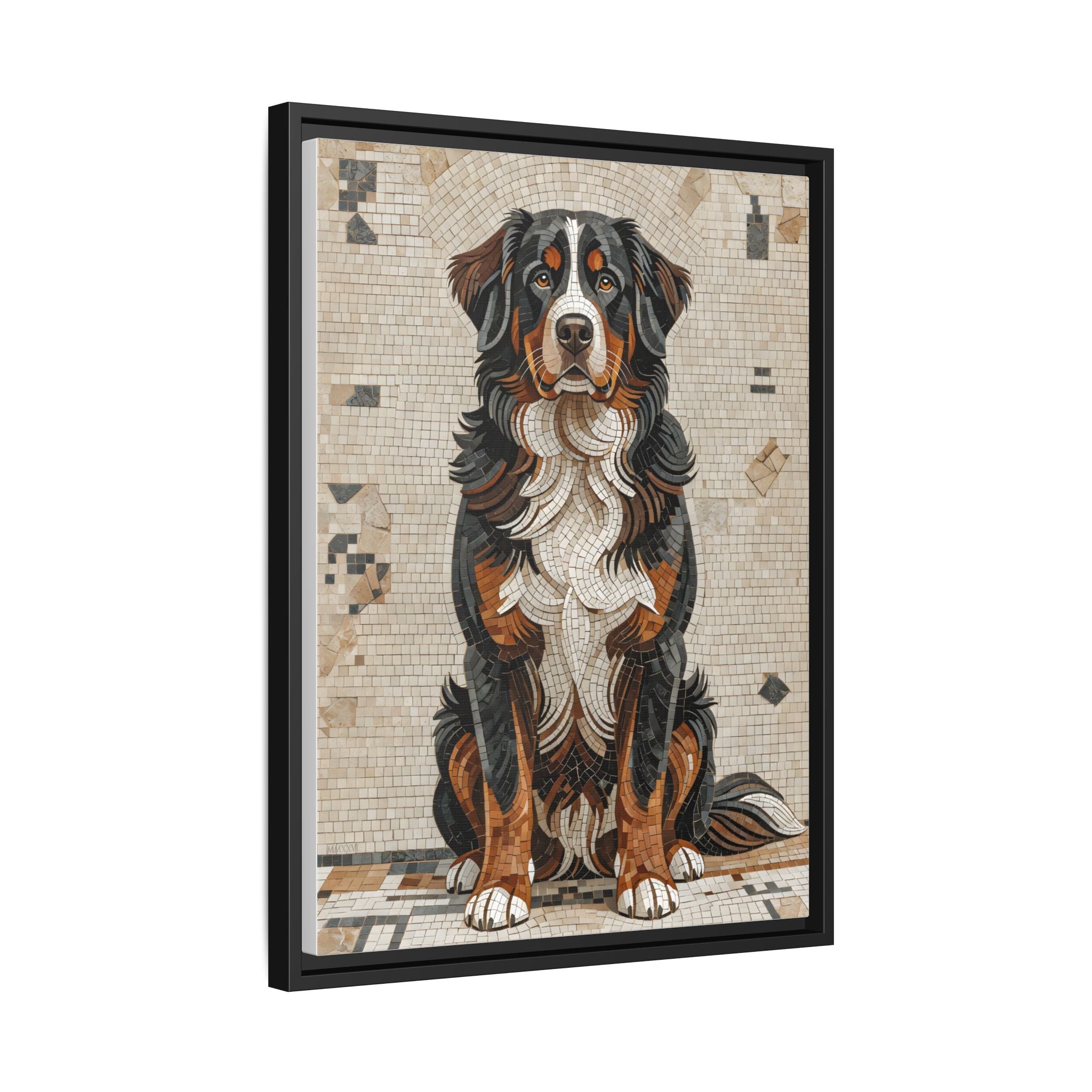 Bernese Mountain Dog Canvas Wall Art | Living Work of Art Collection | Mosaic Style Print