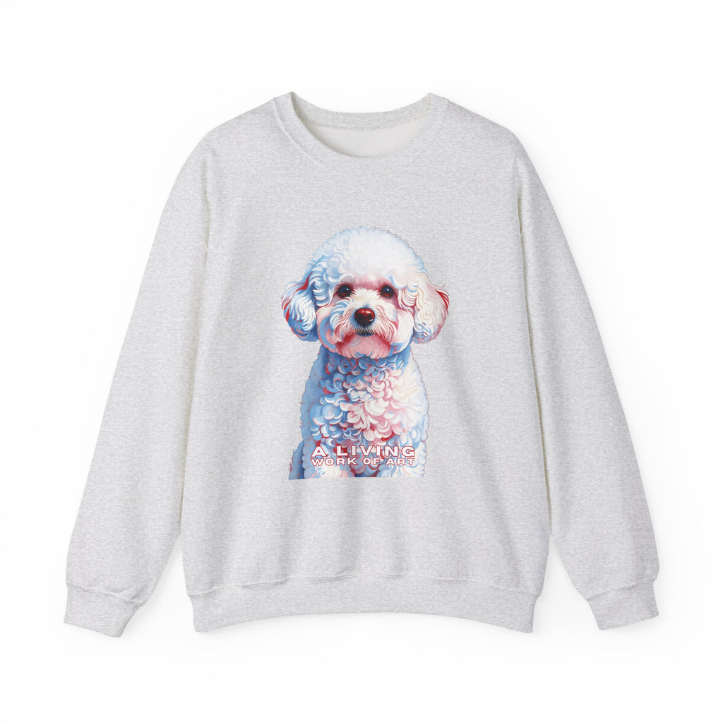Bichon Frise Sweatshirt | Living Work of Art Collection | Pointillism Style