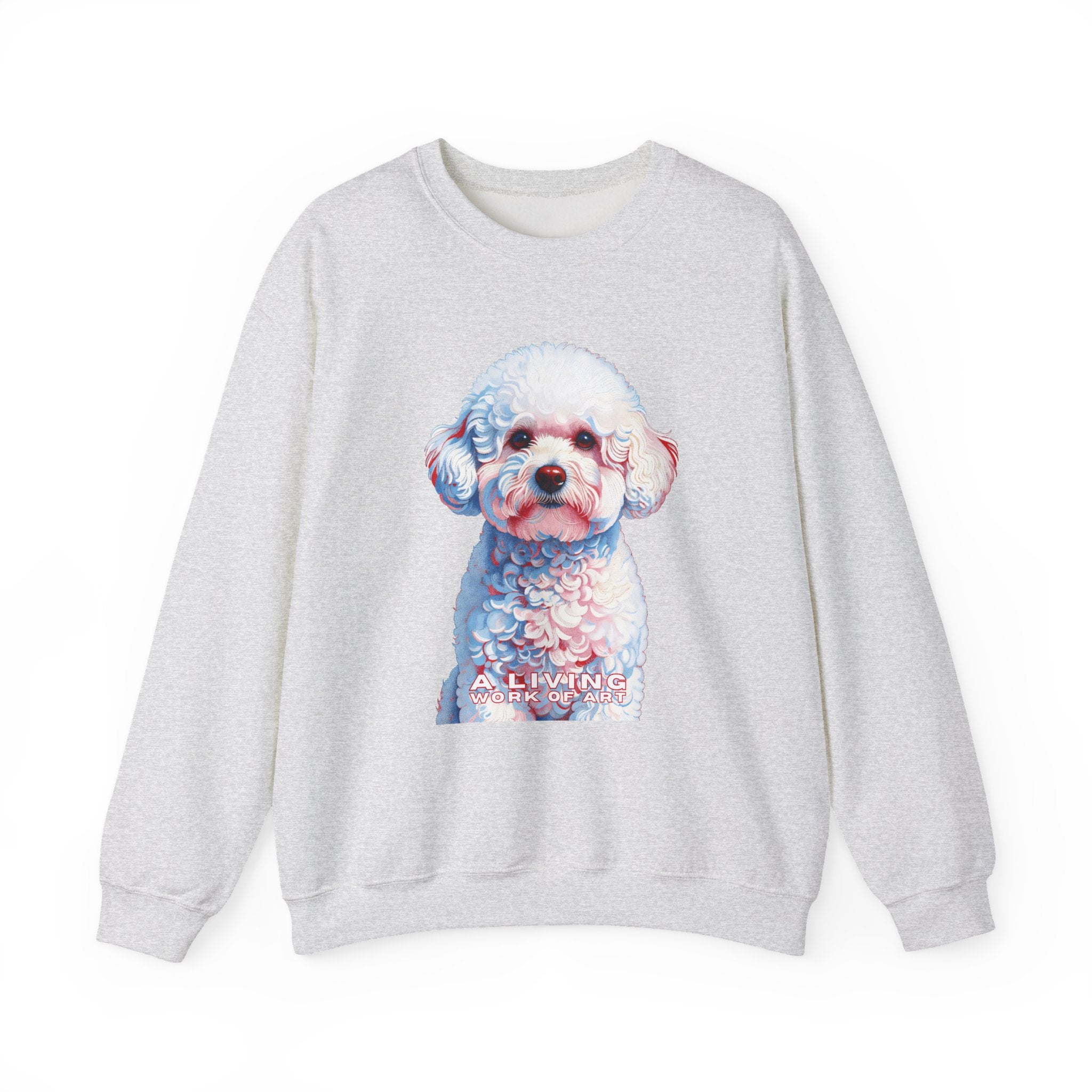 Bichon Frise Sweatshirt | Living Work of Art Collection | Pointillism Style