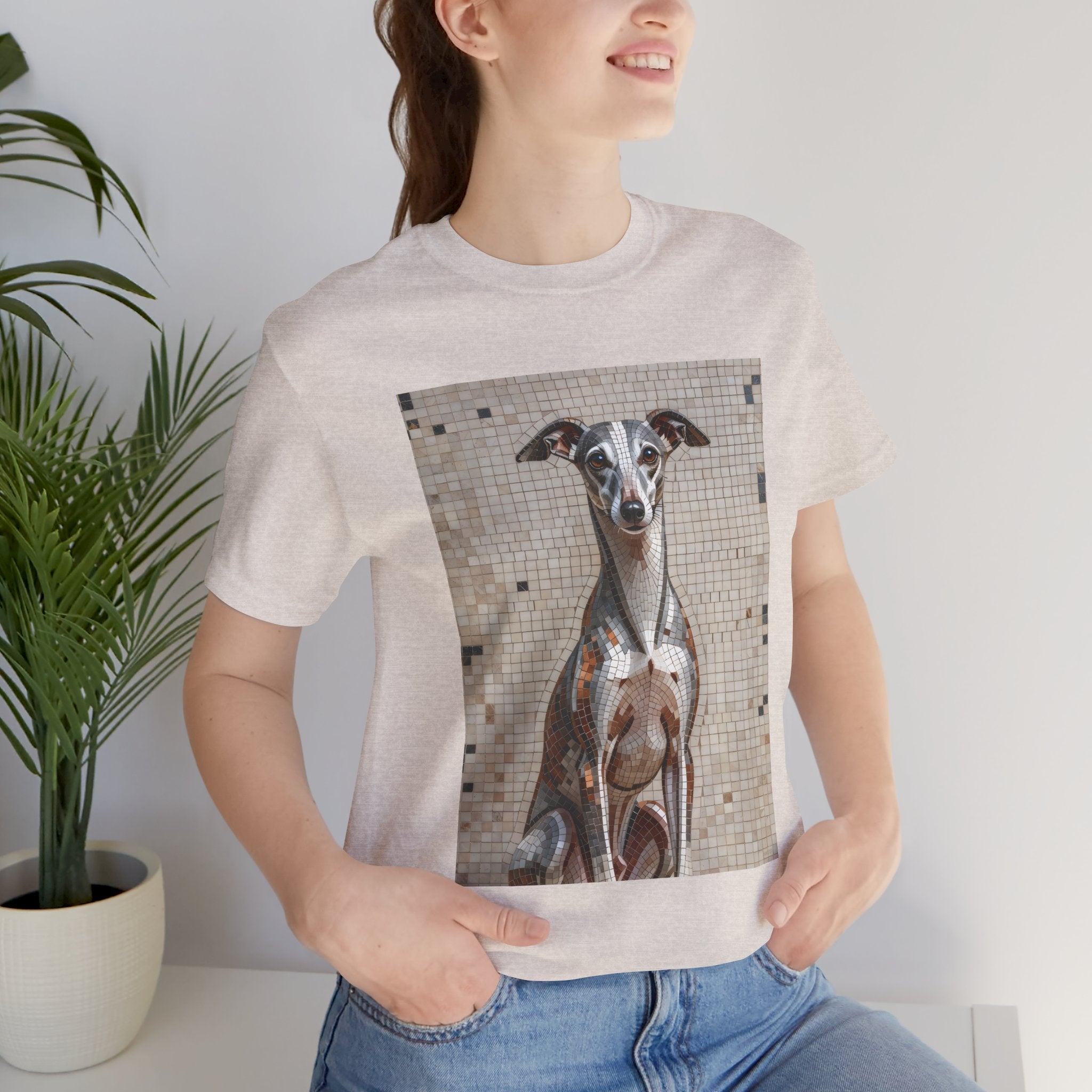 Whippet T Shirt | Living Work of Art Collection | Mosaic Style