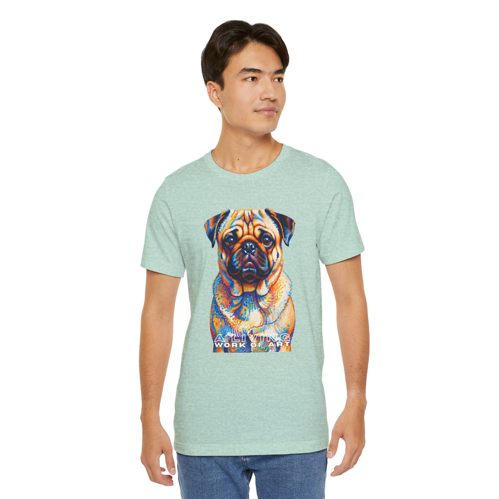 Pug T Shirt | Living Work of Art Collection | Pointillism Style