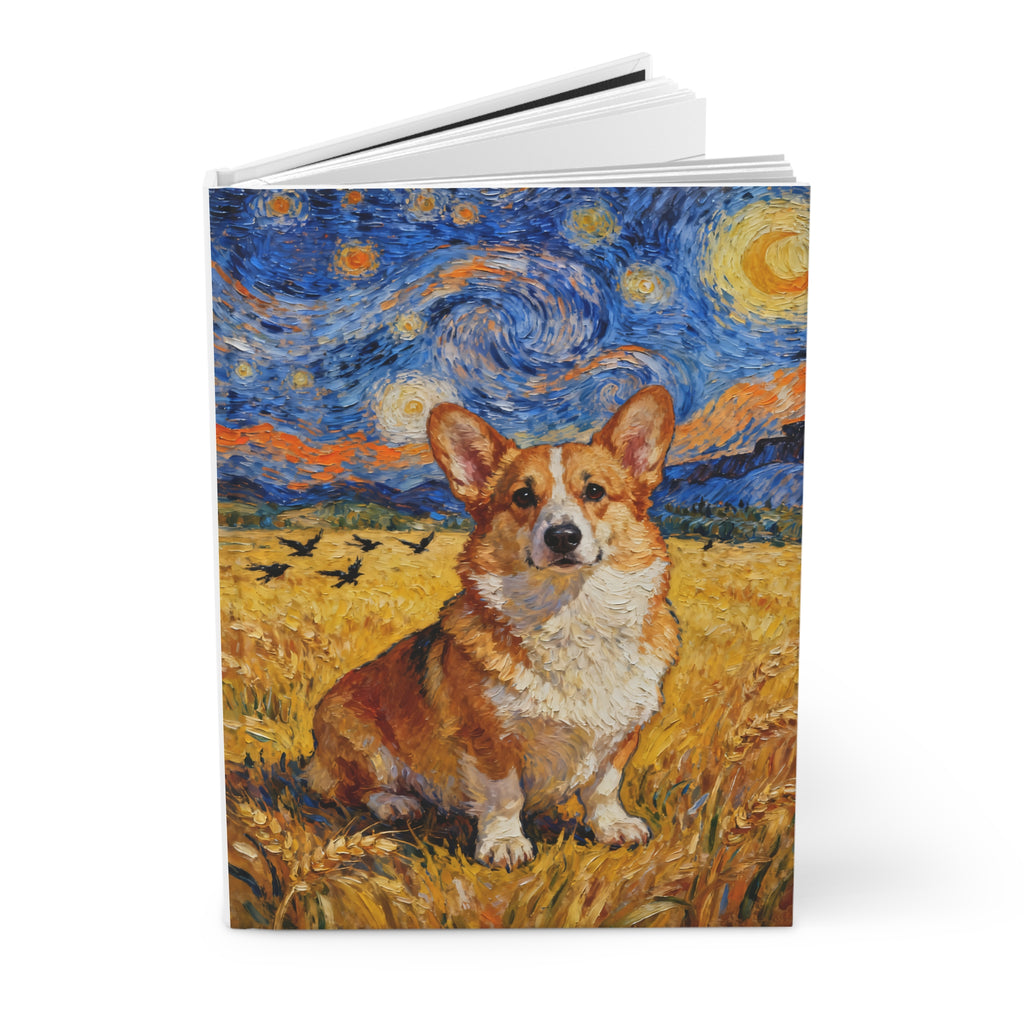 Corgi In A Field Notebook - Van Gogh Style | Living Work of Art Collection