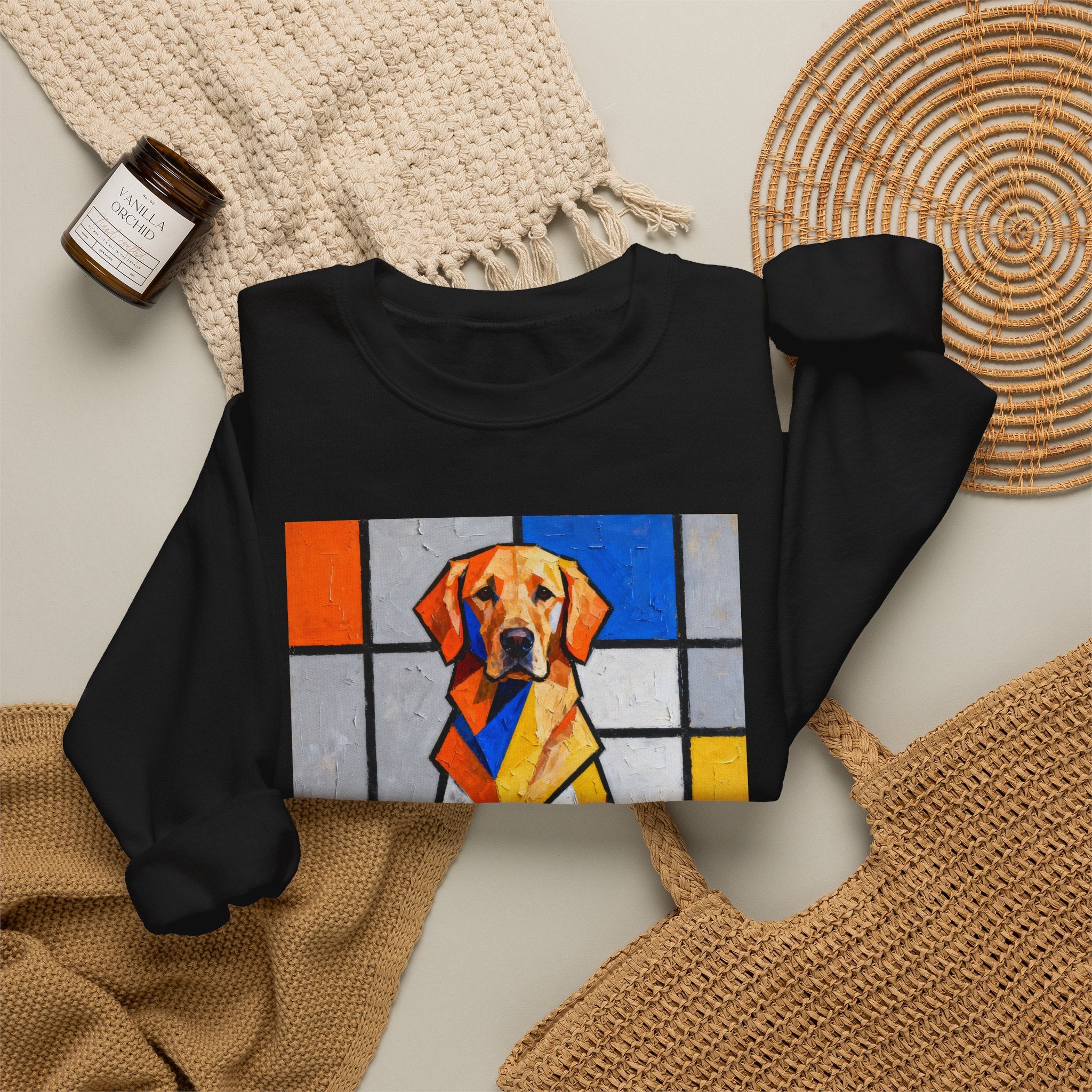 Golden Retriever Sweatshirt | Living Work of Art Collection | Cubist Style