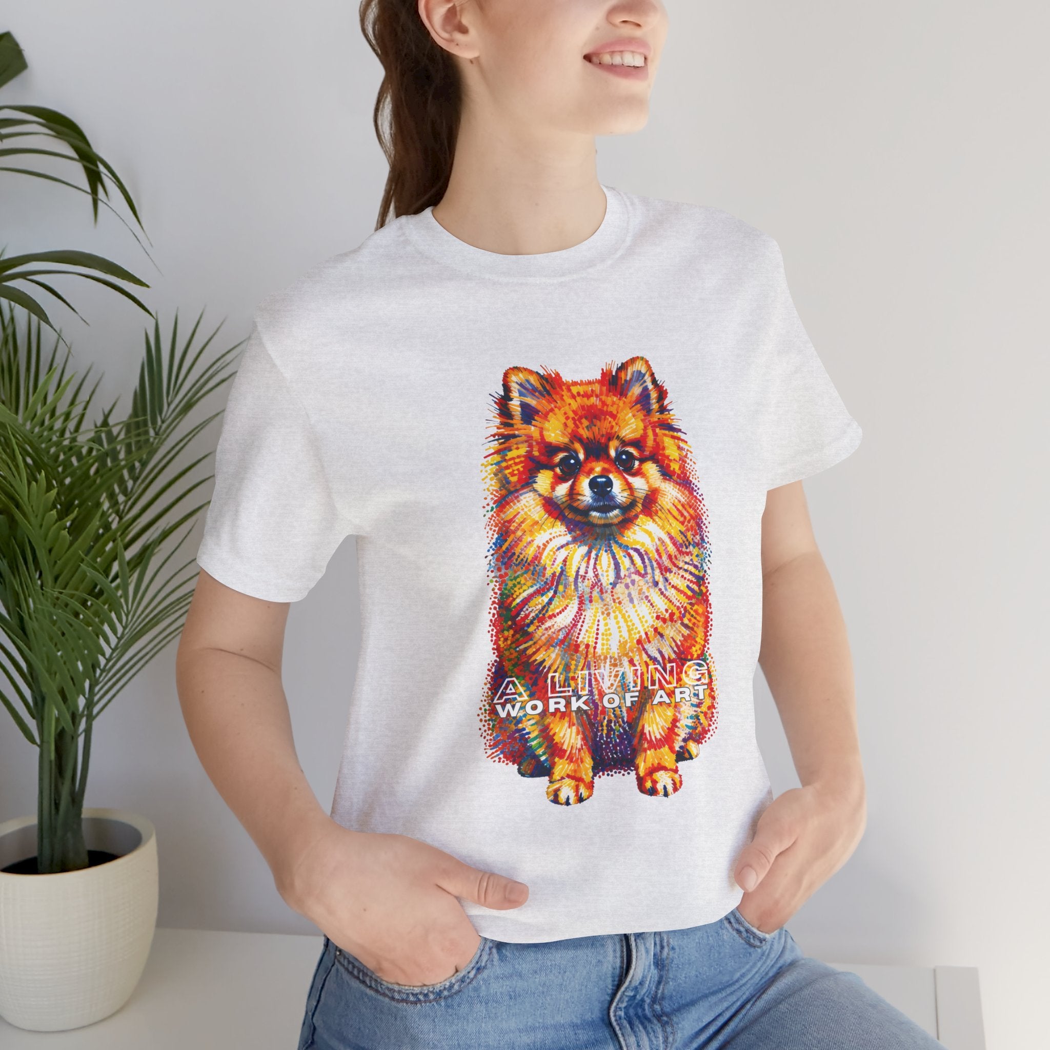 Pomeranian T Shirt | Living Work of Art Collection | Pointillism Style