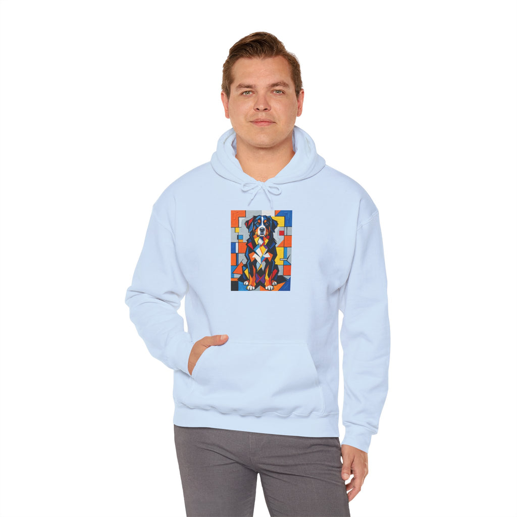 Bernese Mountain Dog Hoodie | Living Work of Art Collection | Cubist Style