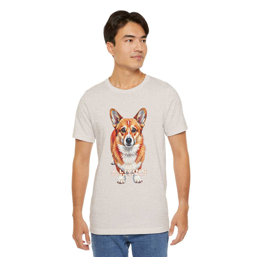 Corgi T Shirt | Living Work of Art Collection | Pointillism Style
