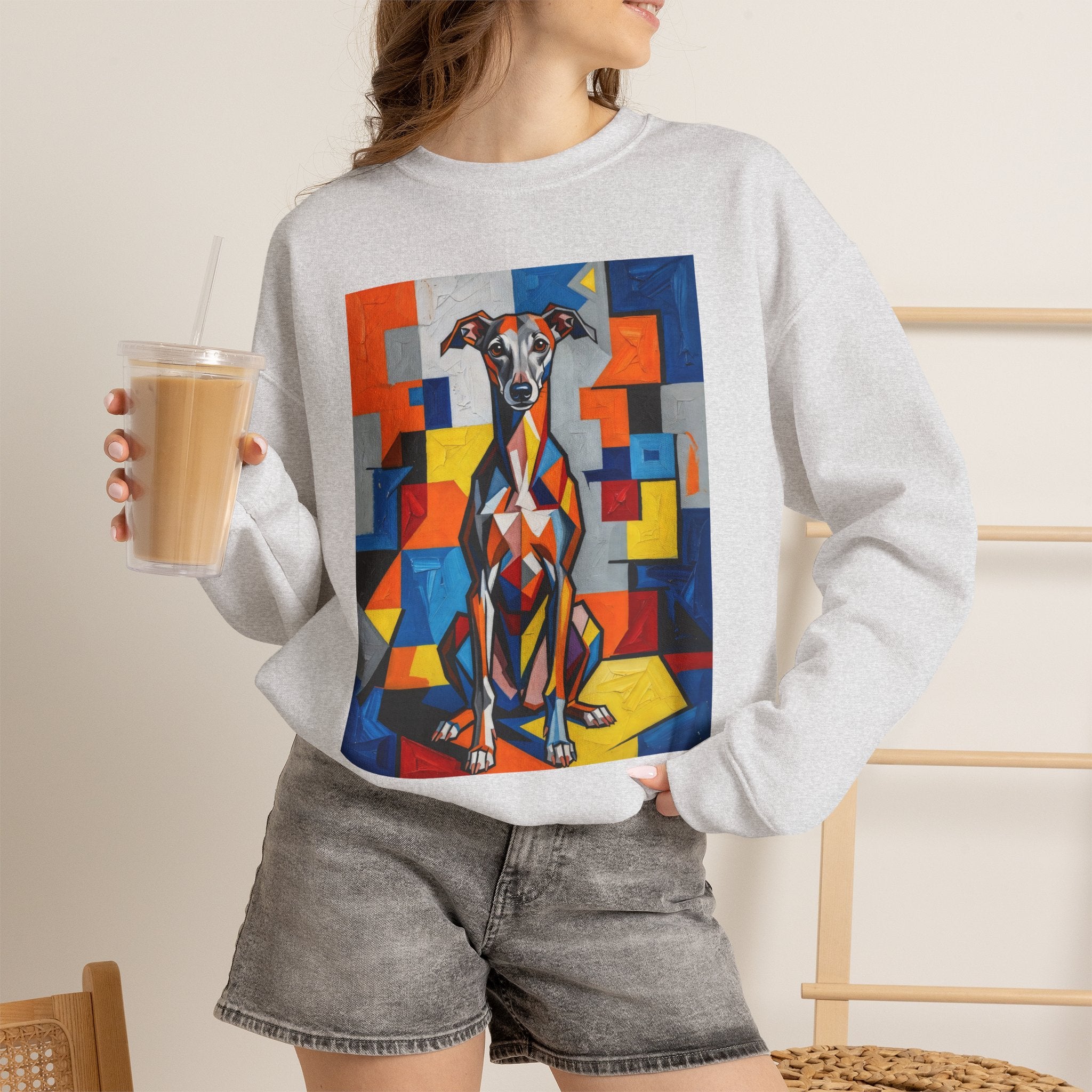 Italian Greyhound Sweatshirt | Living Work of Art Collection | Cubist Style