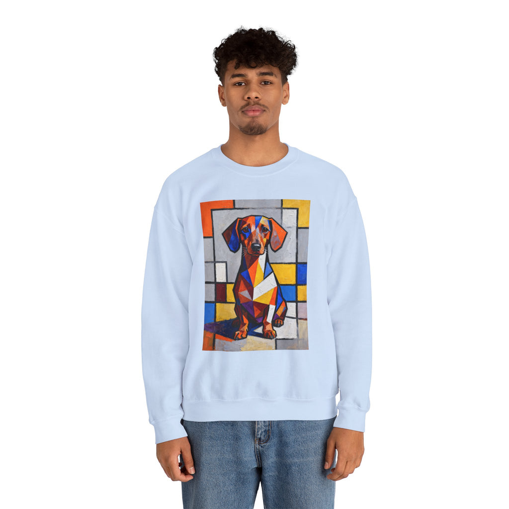 Dachshund Sweatshirt | Living Work of Art Collection | Cubist Style