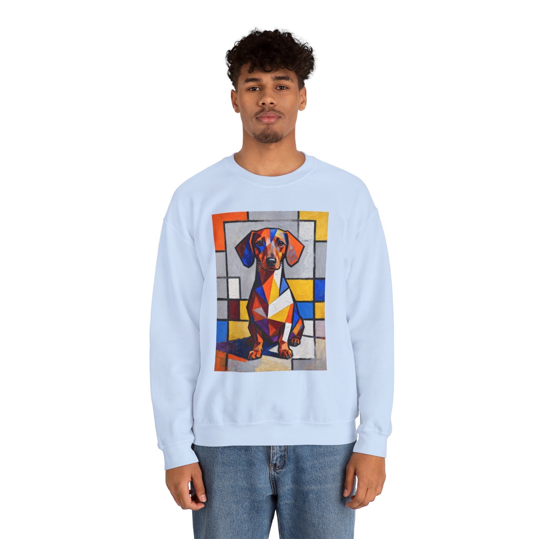 Dachshund Sweatshirt | Living Work of Art Collection | Cubist Style
