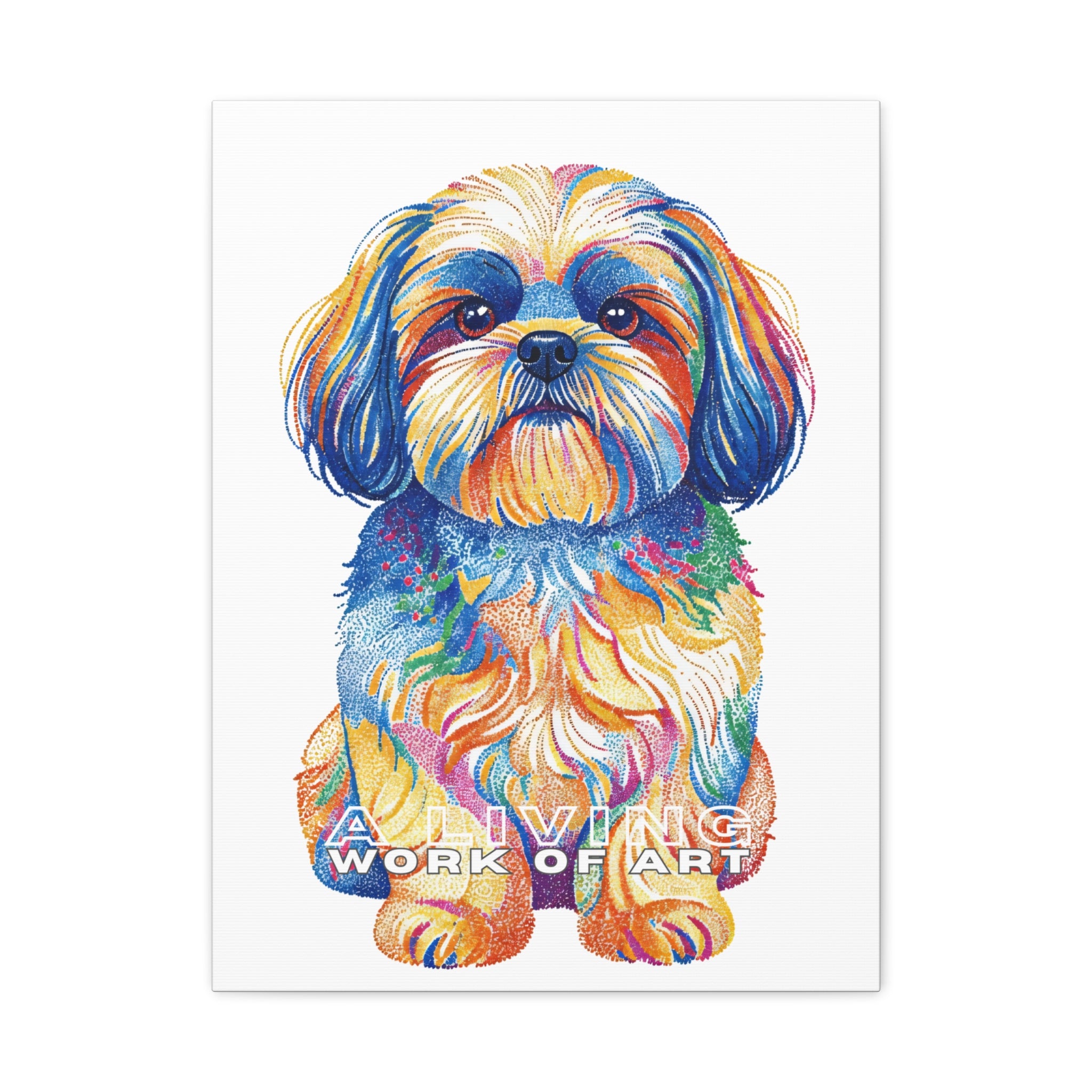 Shih Tzu Canvas Wall Art | Living Work of Art Collection | Pointillism Style Print