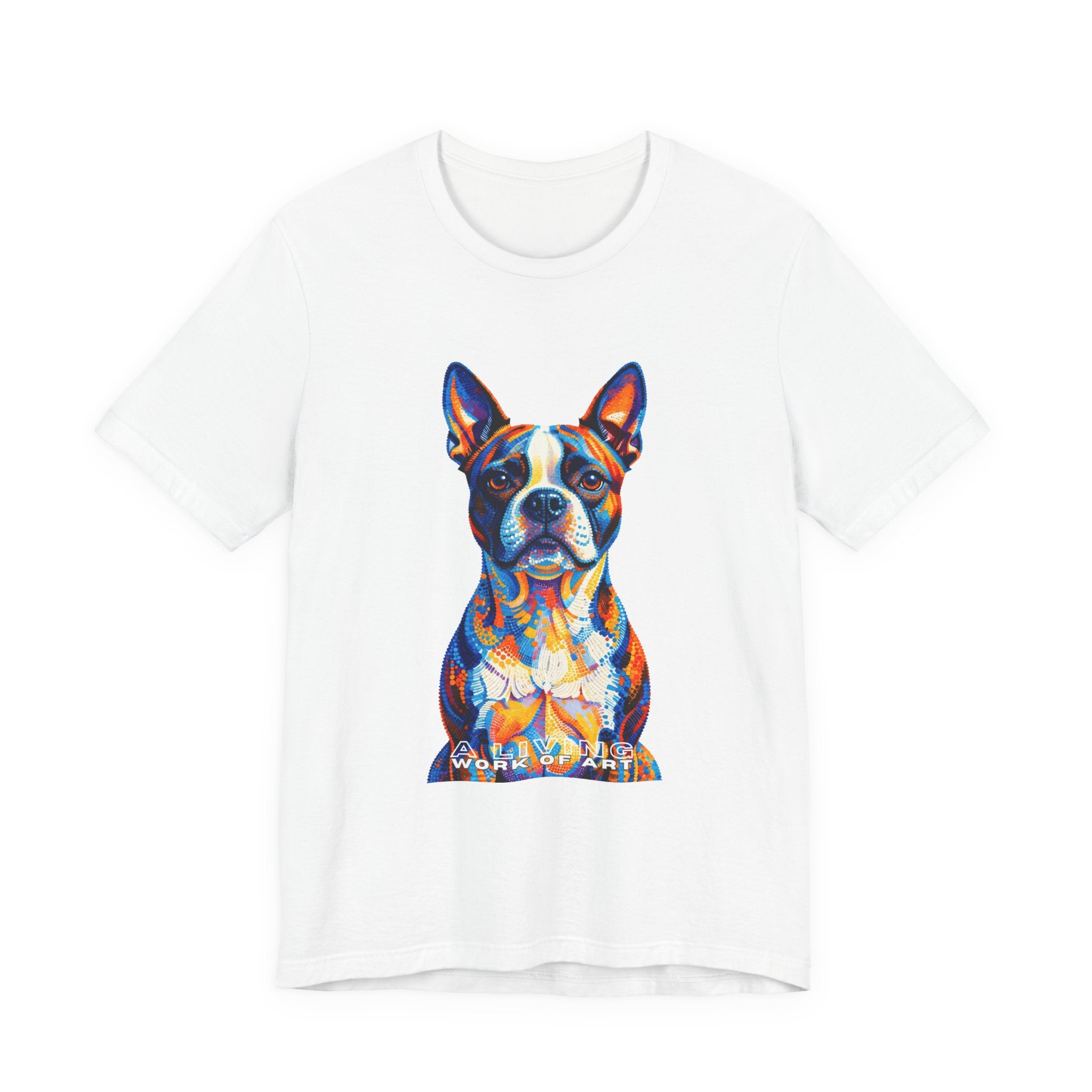Boston Terrier T Shirt | Living Work of Art Collection | Pointillism Style