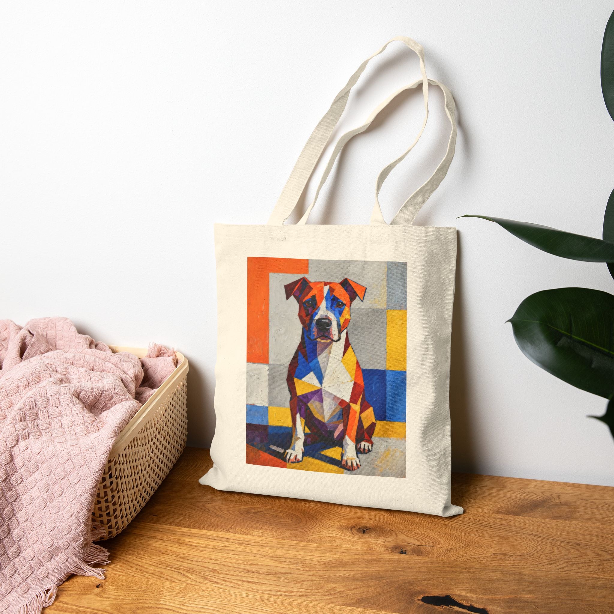 Staffordshire Bull Terrier Tote Bag | Living Work of Art Collection | Cubist Style